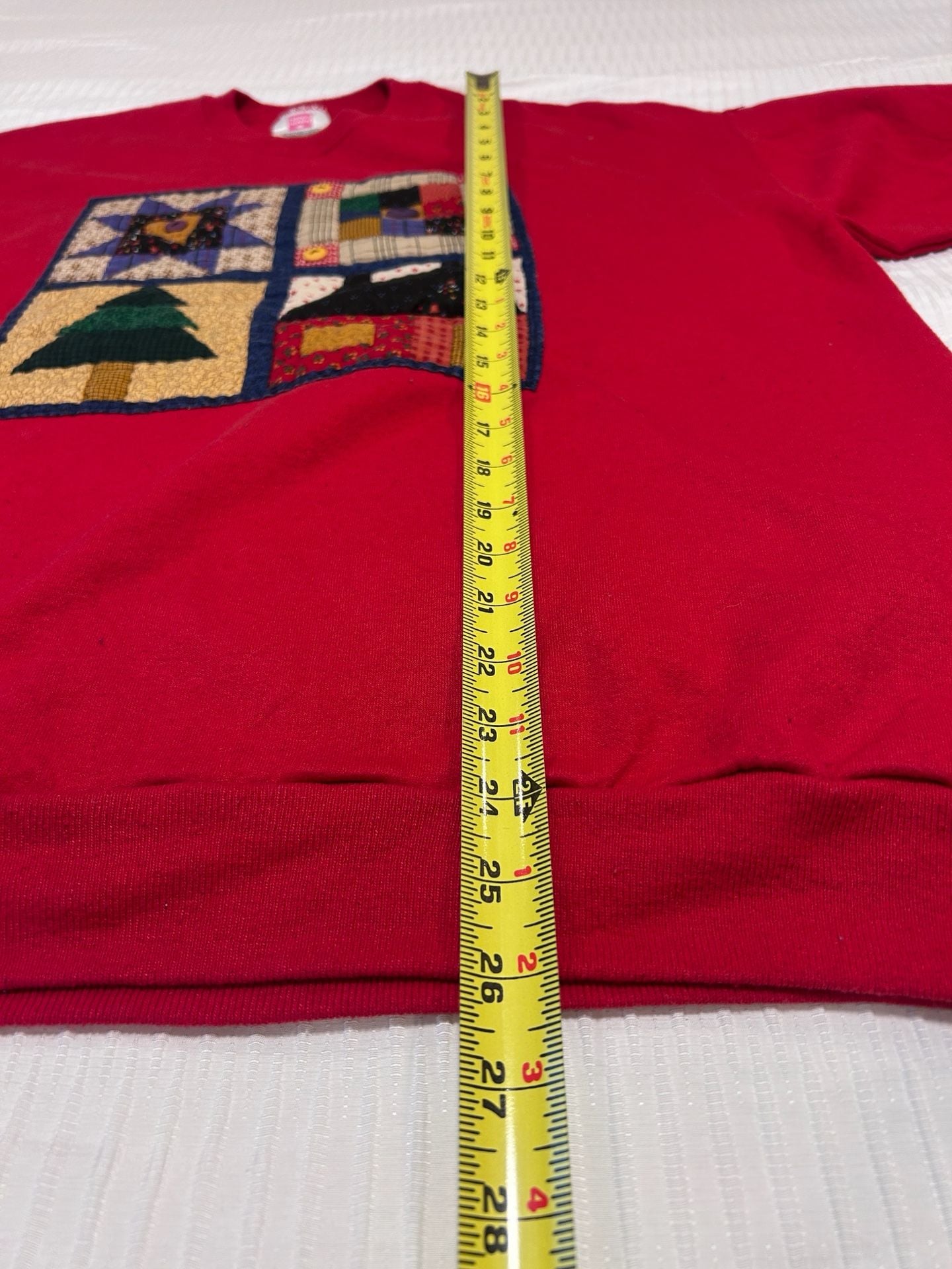 Hanes HerWay Quilted Applique Sweatshirt Size XL Red 9
