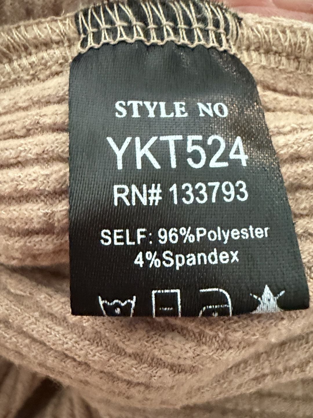 898 Pol YKT524 Cardigan Size L Tan Ribbed Ruffle 6