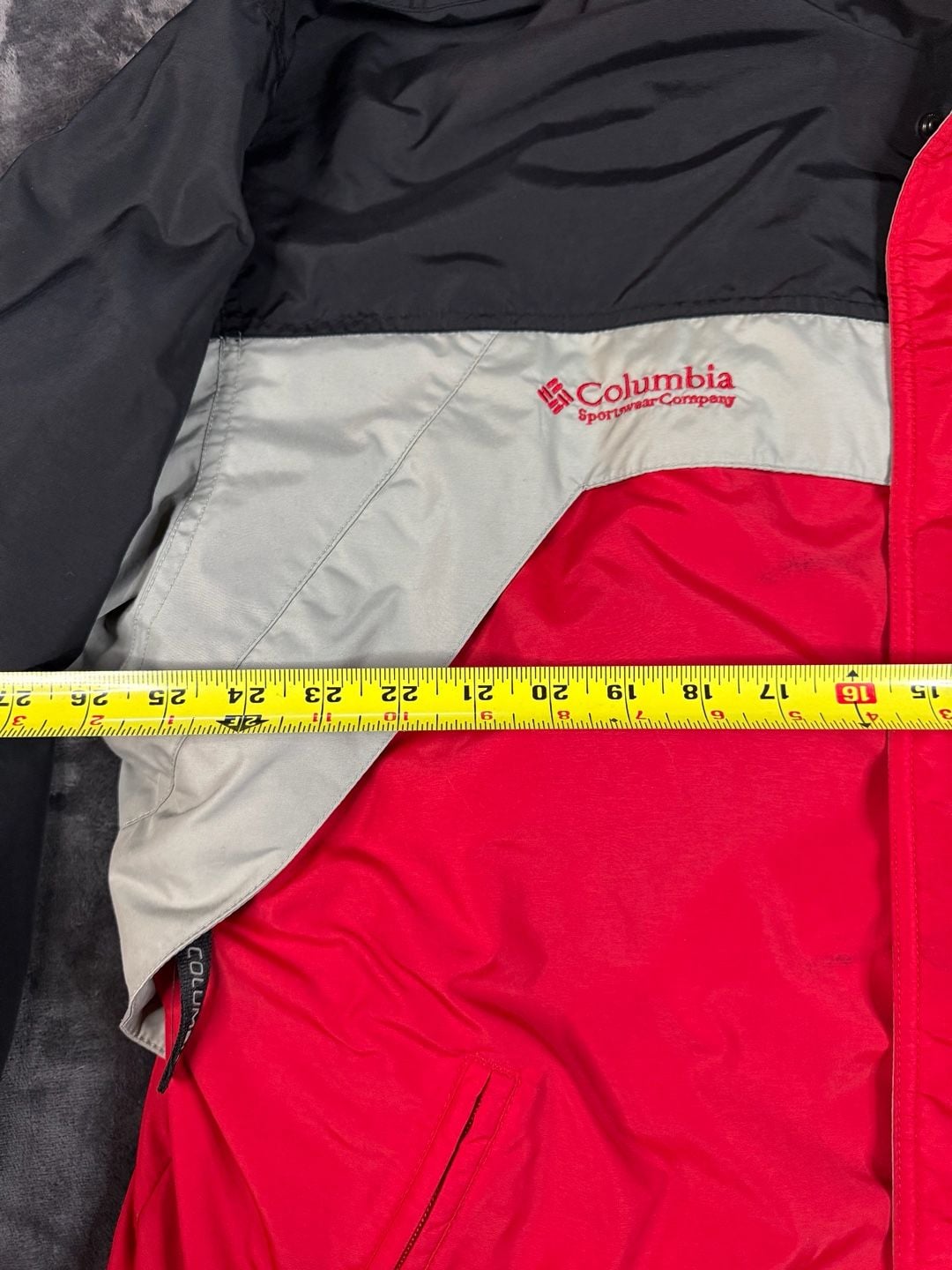 Columbia Core Interchange Jacket Size XL Red Black Colorblock#169 2