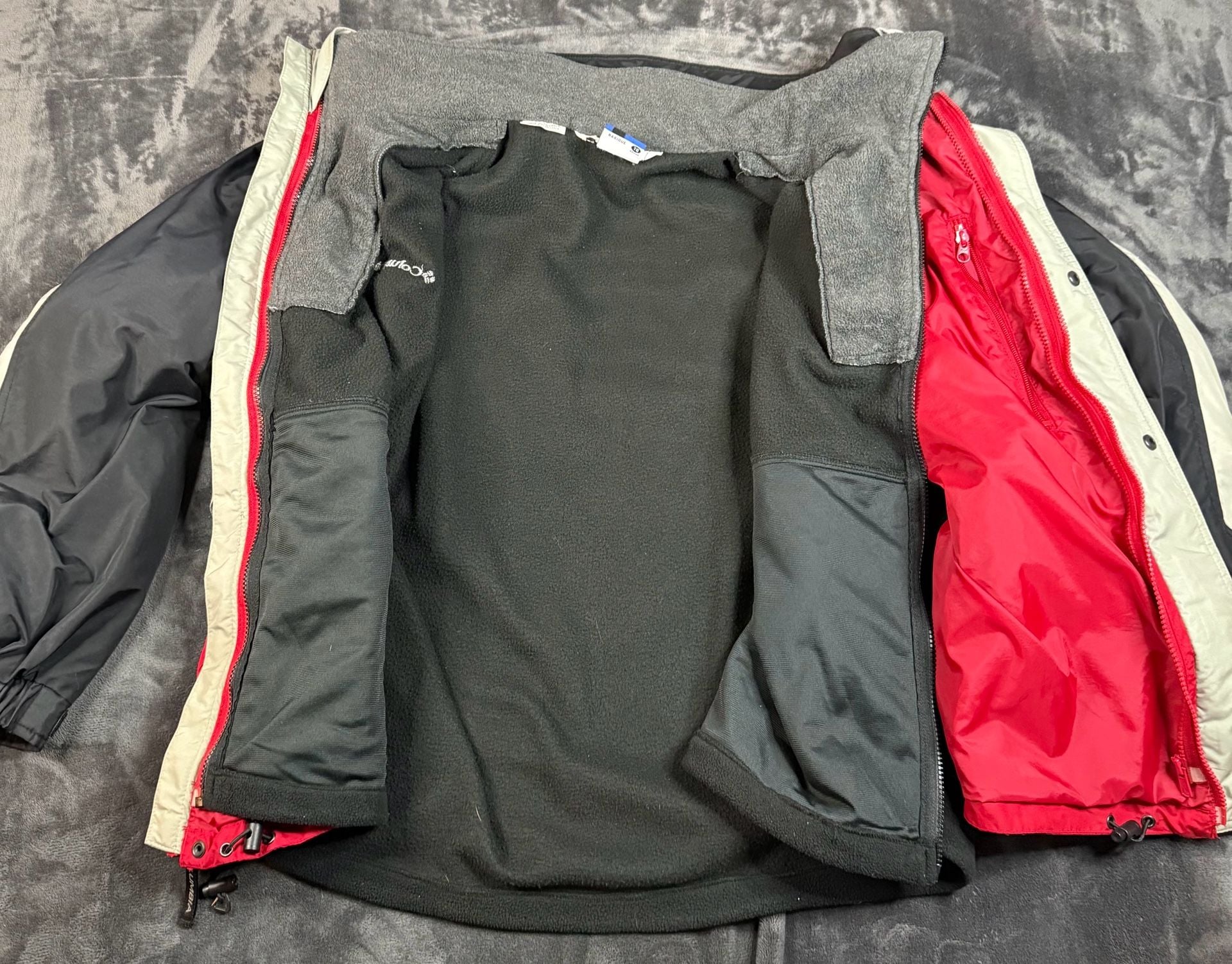 Columbia Core Interchange Jacket Size XL Red Black Colorblock#169 4