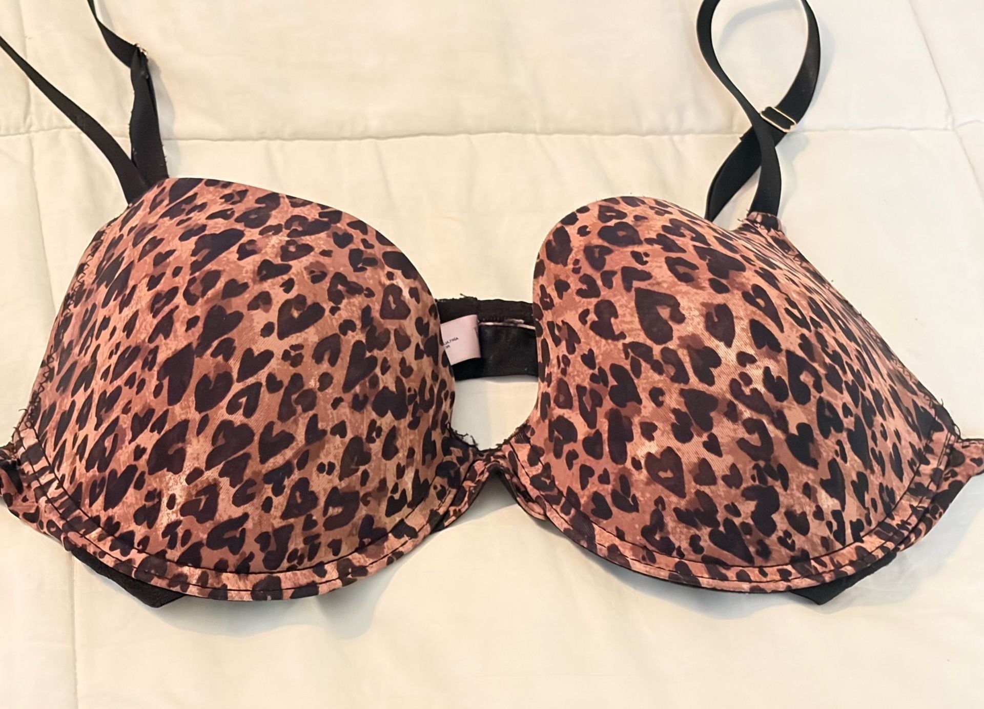 Juicy Couture Y2K Animal Print Bra Size 34C Leopard Intimates Lingerie Boudoir 3