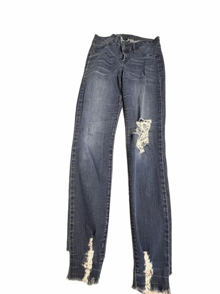 Rewash Skinny Distressed Raw Hem Jeans Size 7 3
