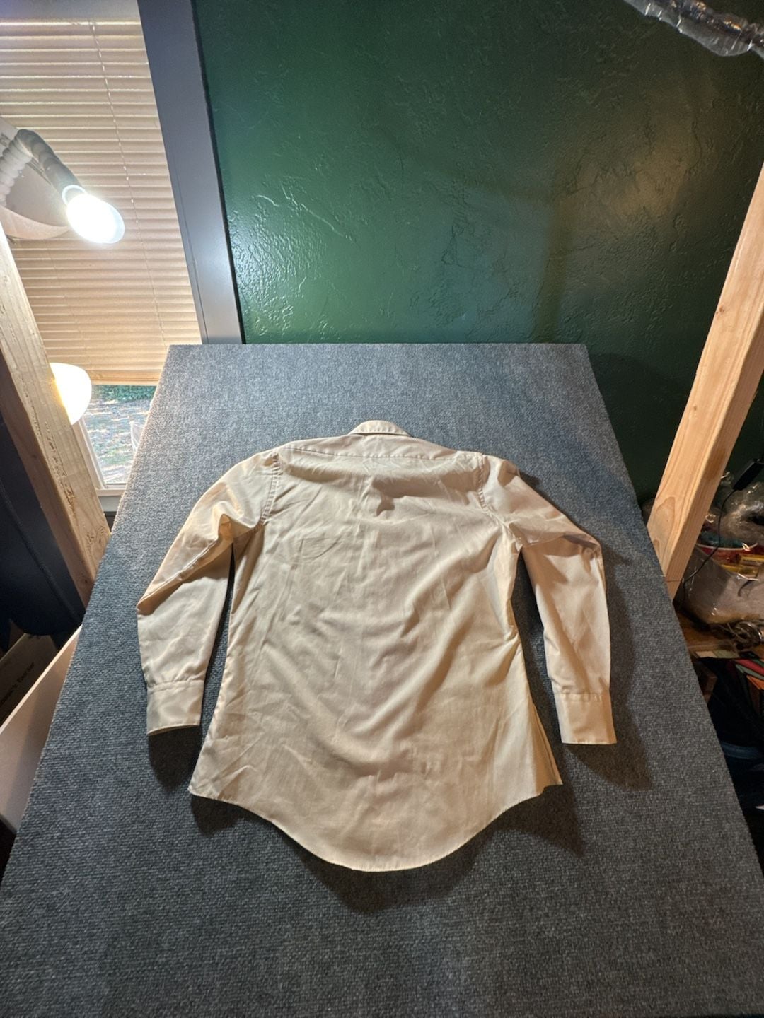 Botany 500 Long Sleeve Dress Shirt Size 15.5 32/33 Cream Single Needle Tailoring 4