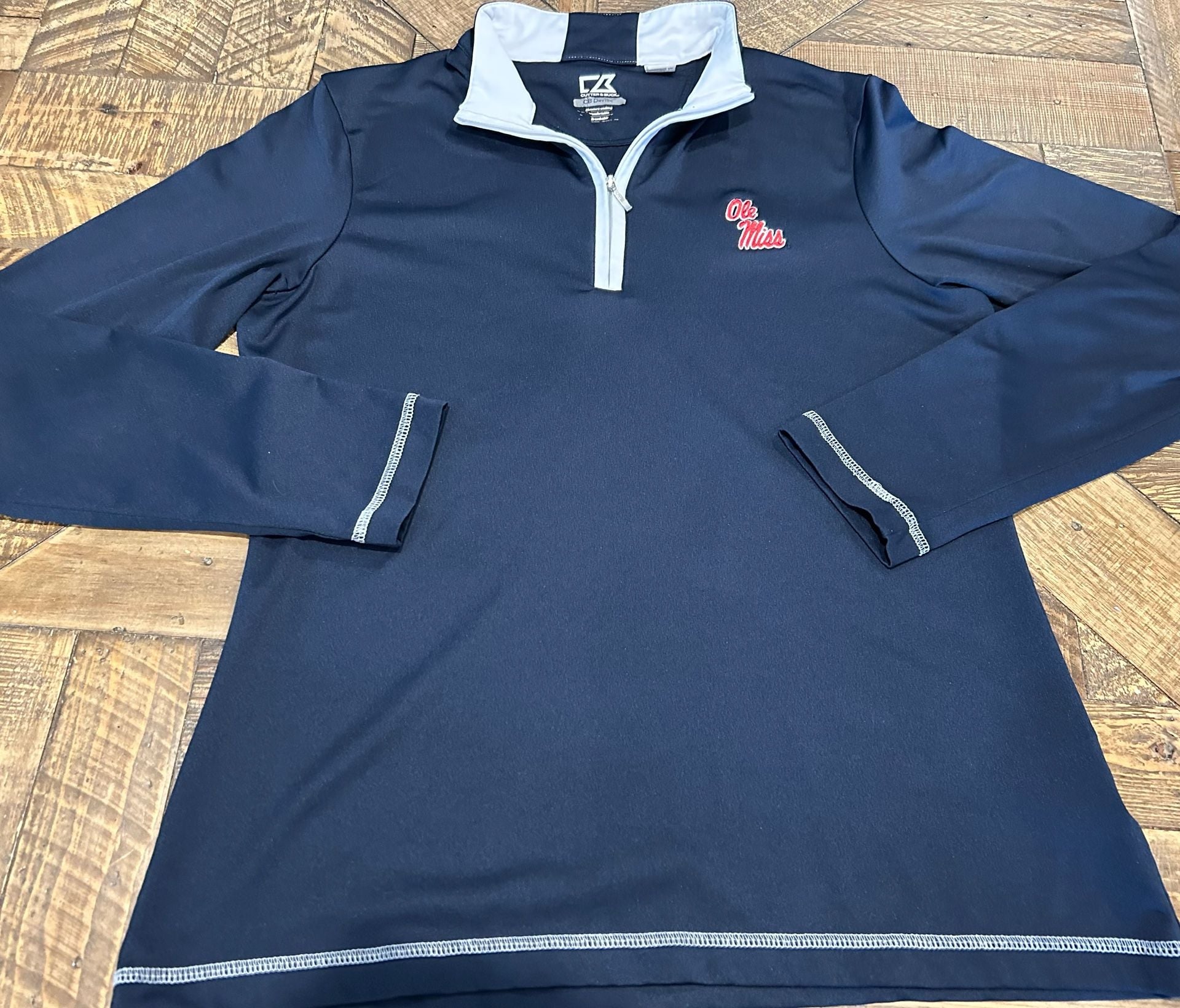 Cutter & Buck Ole Miss Rebels Half Zip Pullover Size M Navy 3