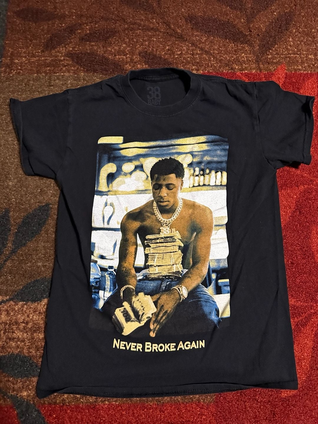 38 Baby Never Broke Again Graphic T-Shirt Size S Black 2