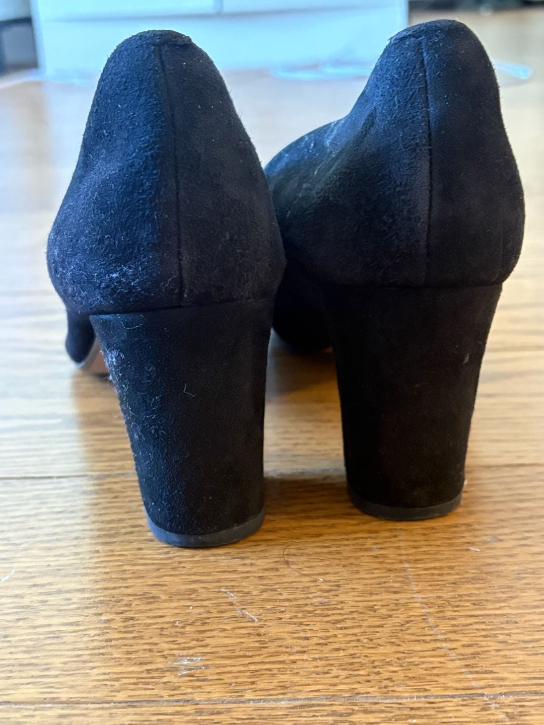 Clarks Shondrah Ruby Black Suede Block Heel Pumps Size 8 5