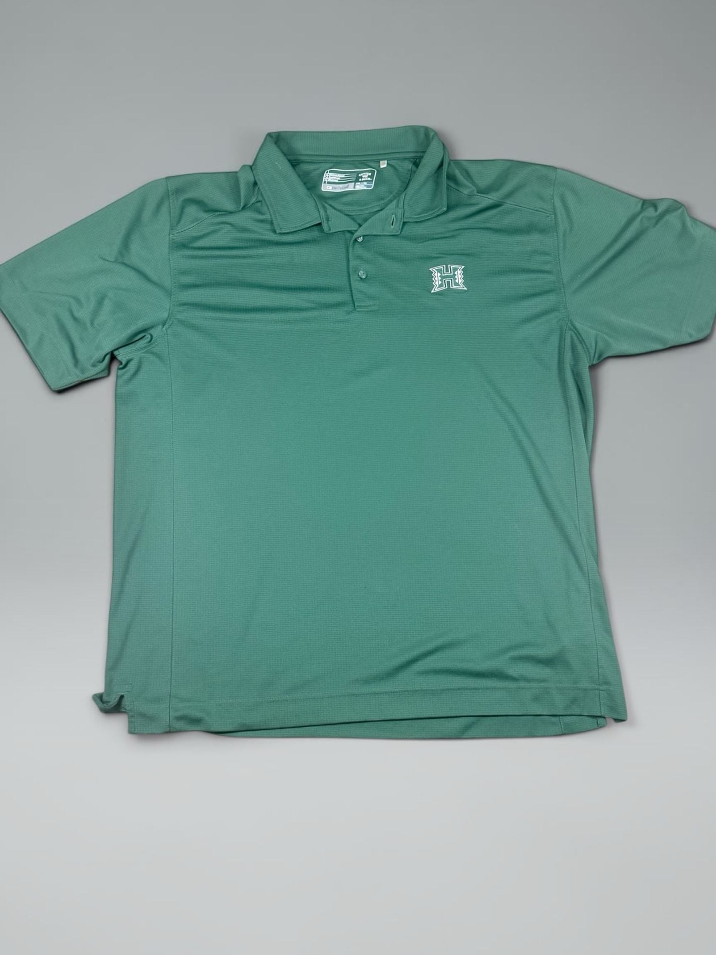 Men’s Cutter & Buck Hawaii Rainbow Warriors Polo Size XXL Green CB DryTec Shirt 2