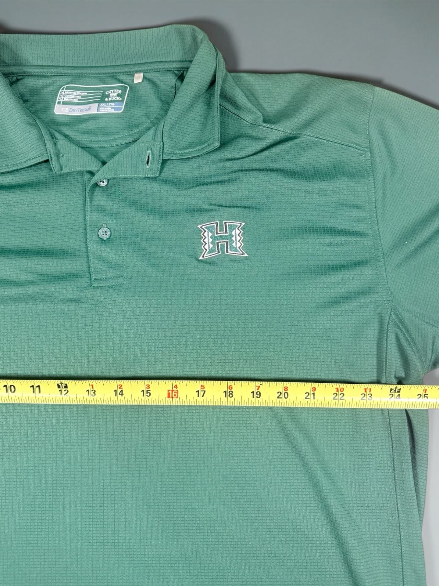 Men’s Cutter & Buck Hawaii Rainbow Warriors Polo Size XXL Green CB DryTec Shirt 5