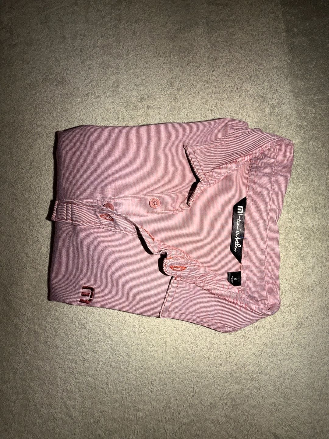TravisMathew Polo Size S Pink Heather Short Sleeve Golf Shirt 10