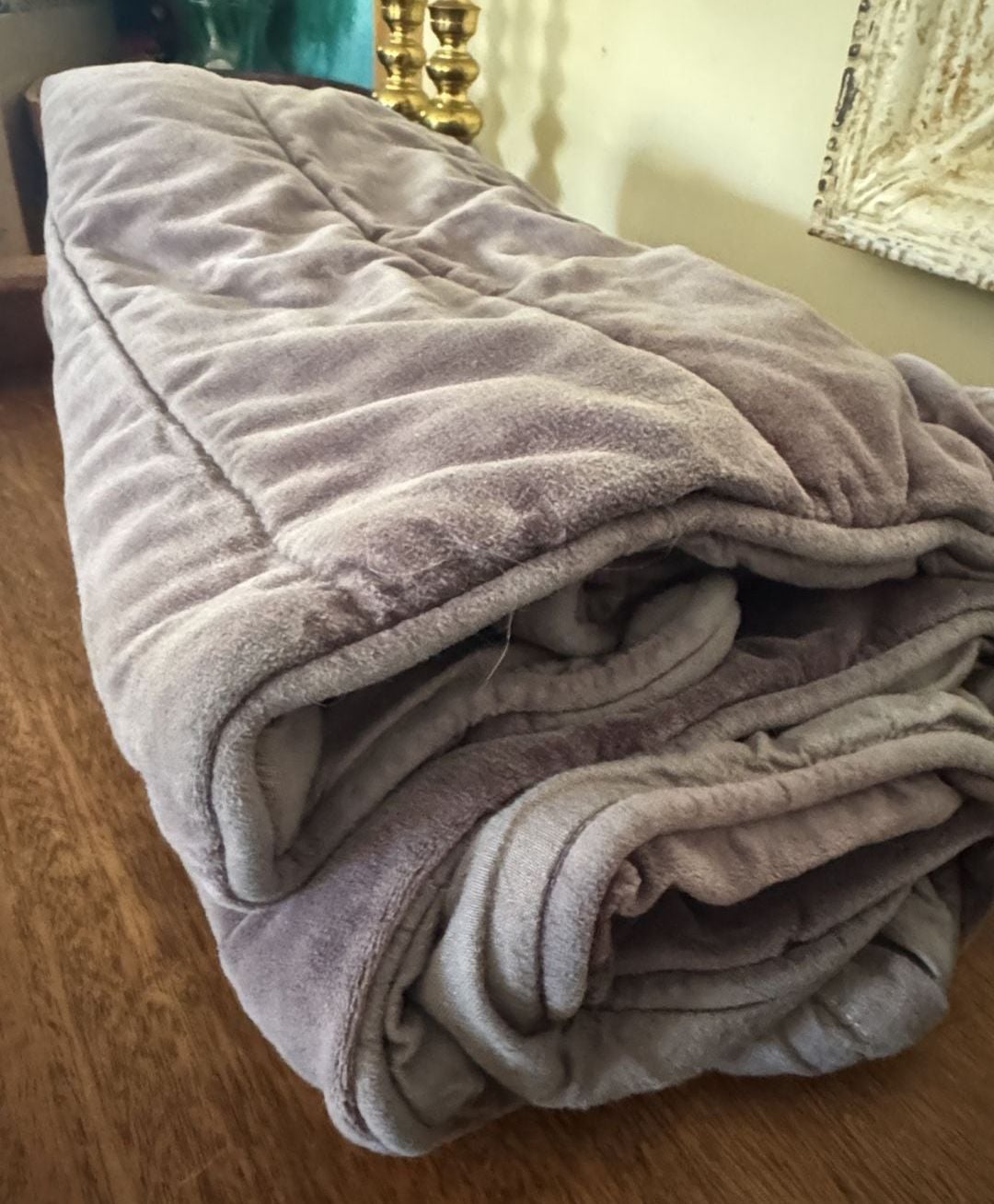Parachute Quilted Velvet 2 King Shams Gray purple 1