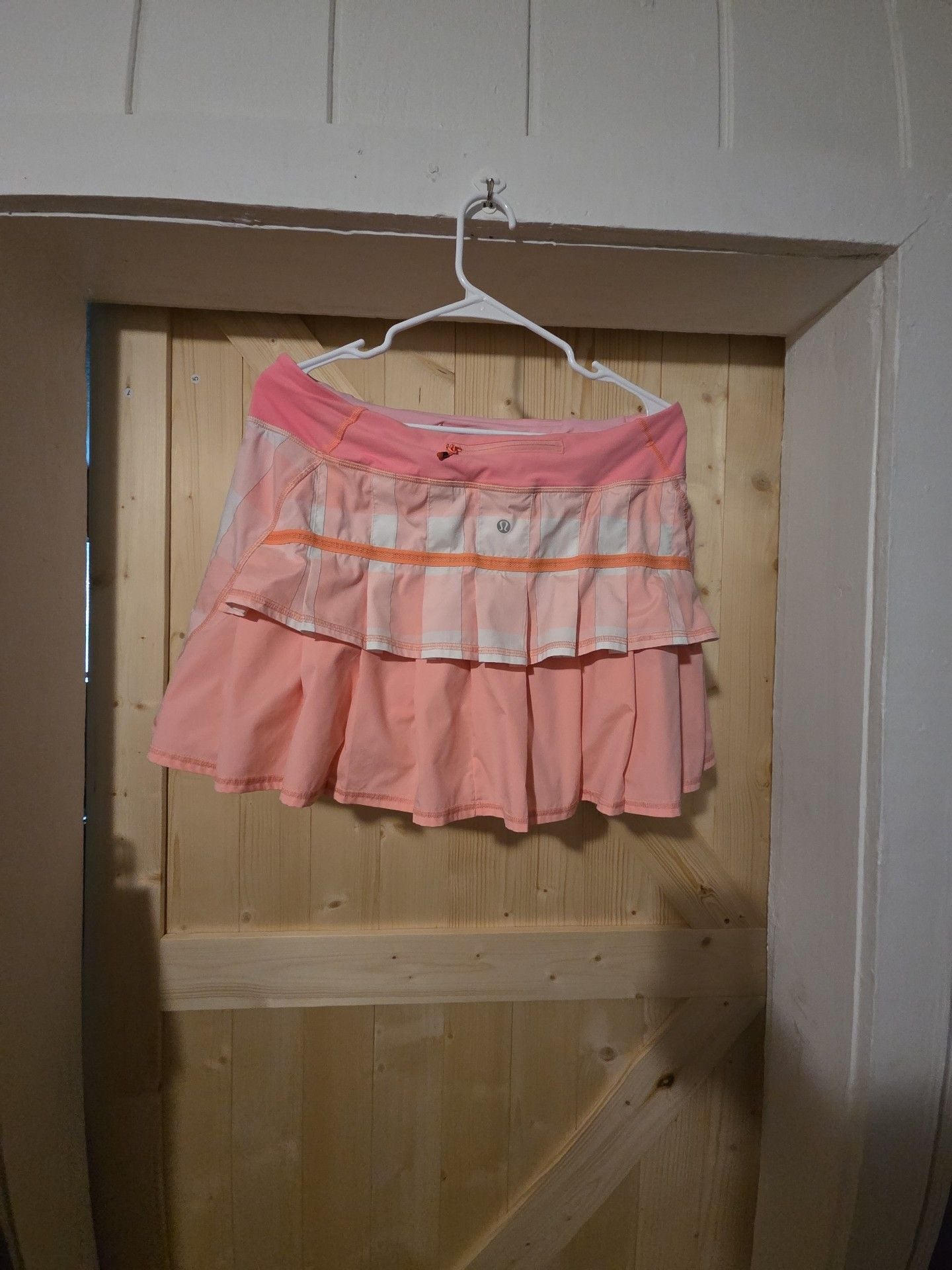 Lululemon Pace Setter Skirt Pink Plaid Skort 3