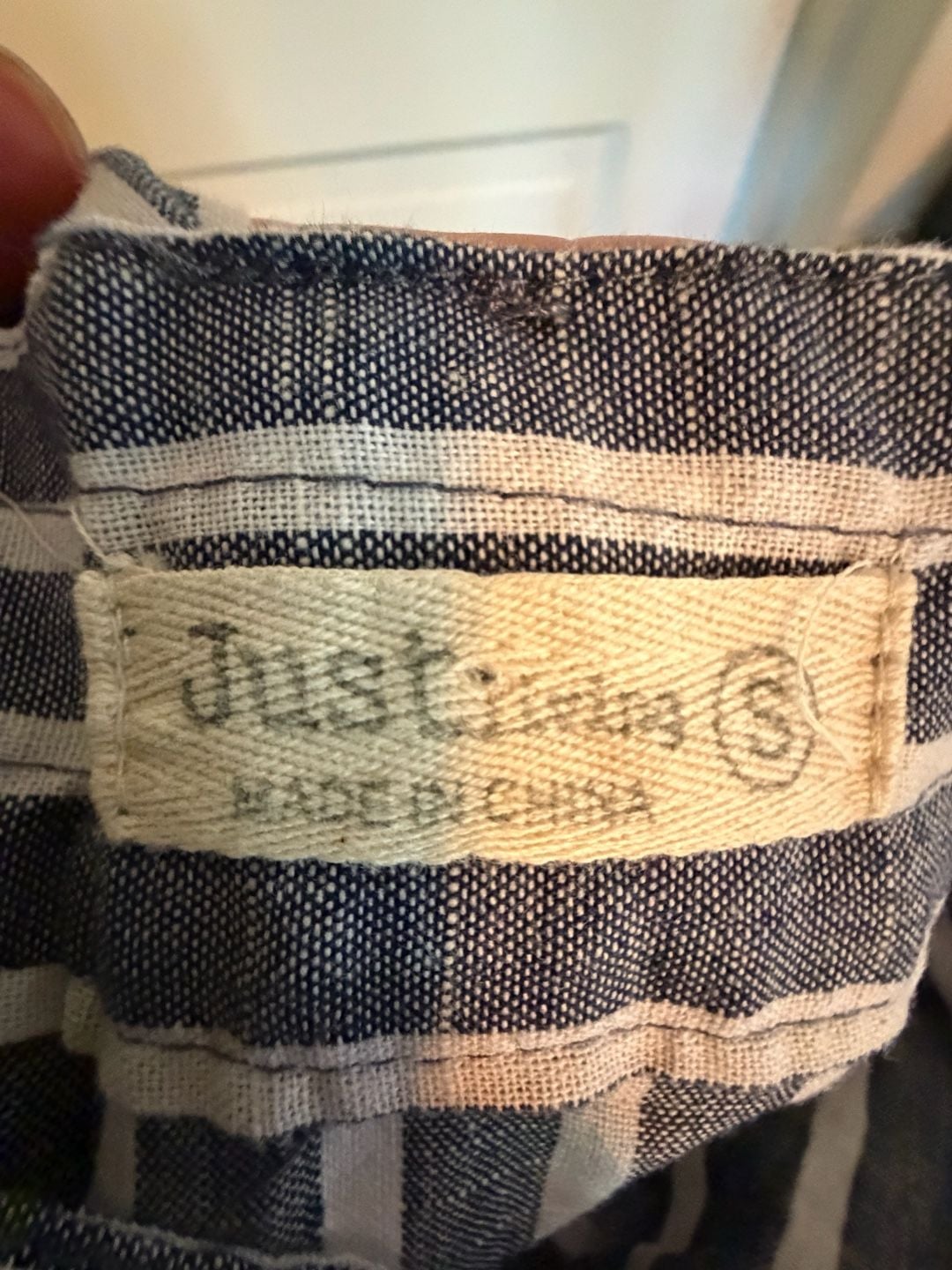 Just Living Striped Skirt Size S Blue White Tie Front 3