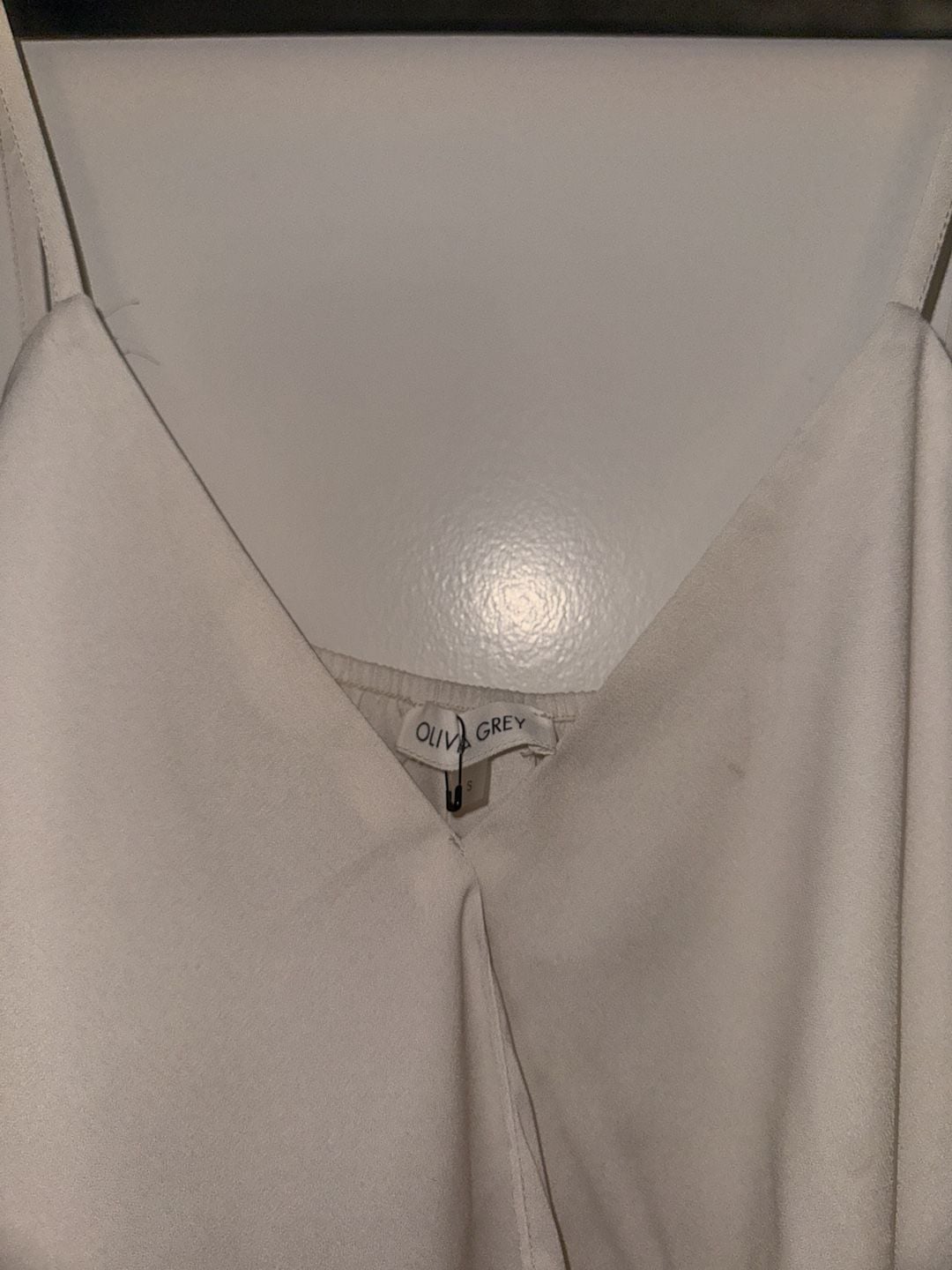 Olivia & Grey Cami Top Size S White Faux Wrap Draped 4