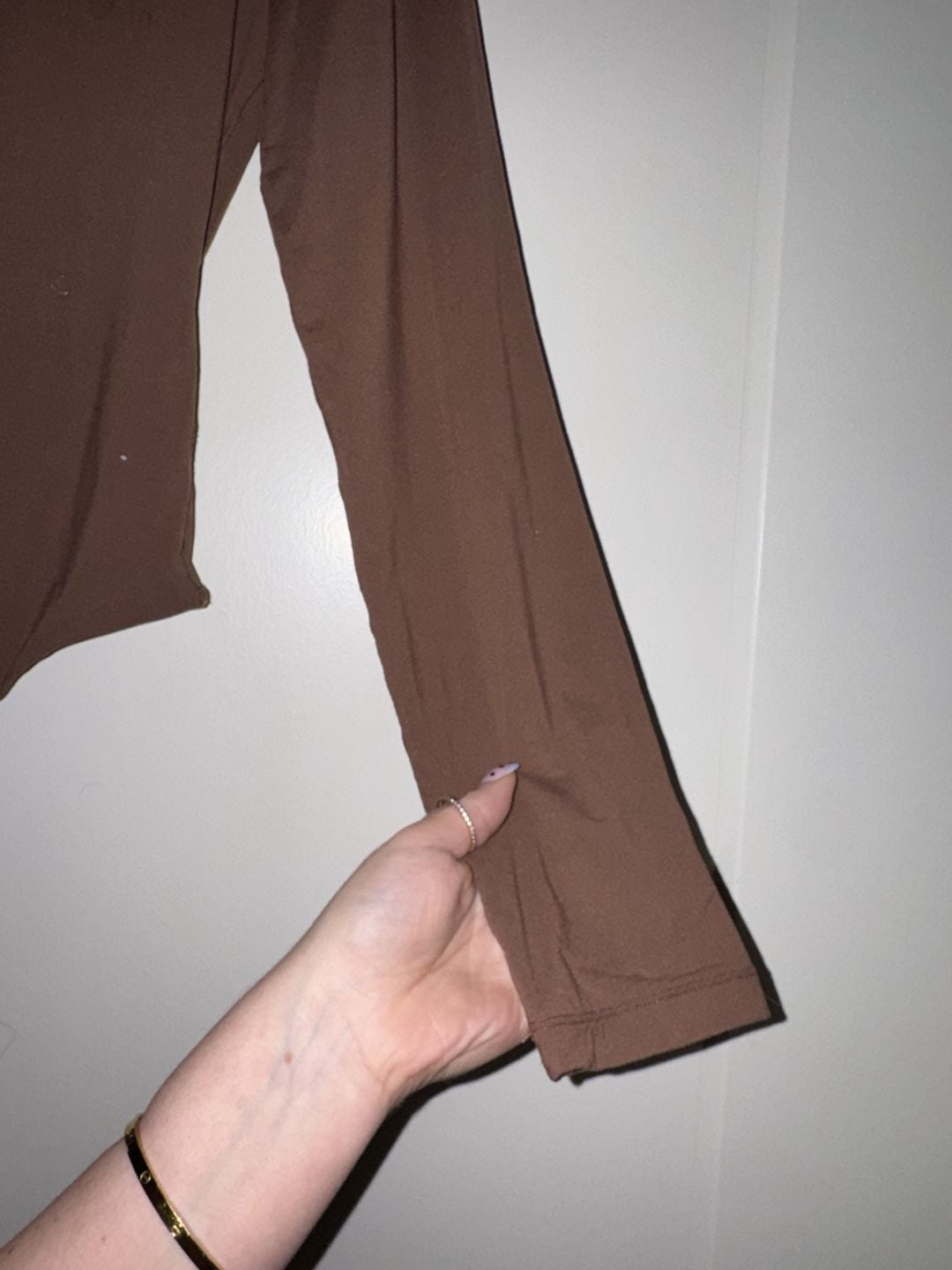 REORIA High Neck Long Sleeve Bodysuit Size XL Brown 5