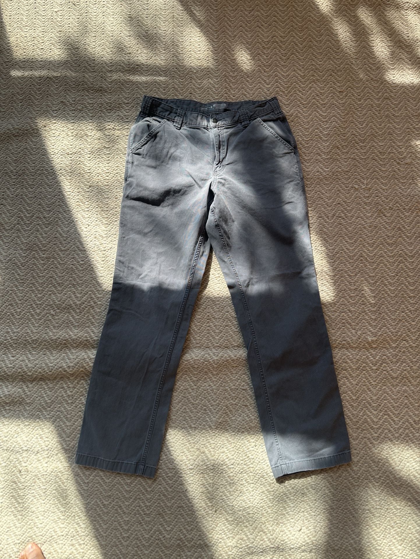 Carhartt Relaxed Fit Utility Pants Size 34x34 Gray Canvas Workwear 2
