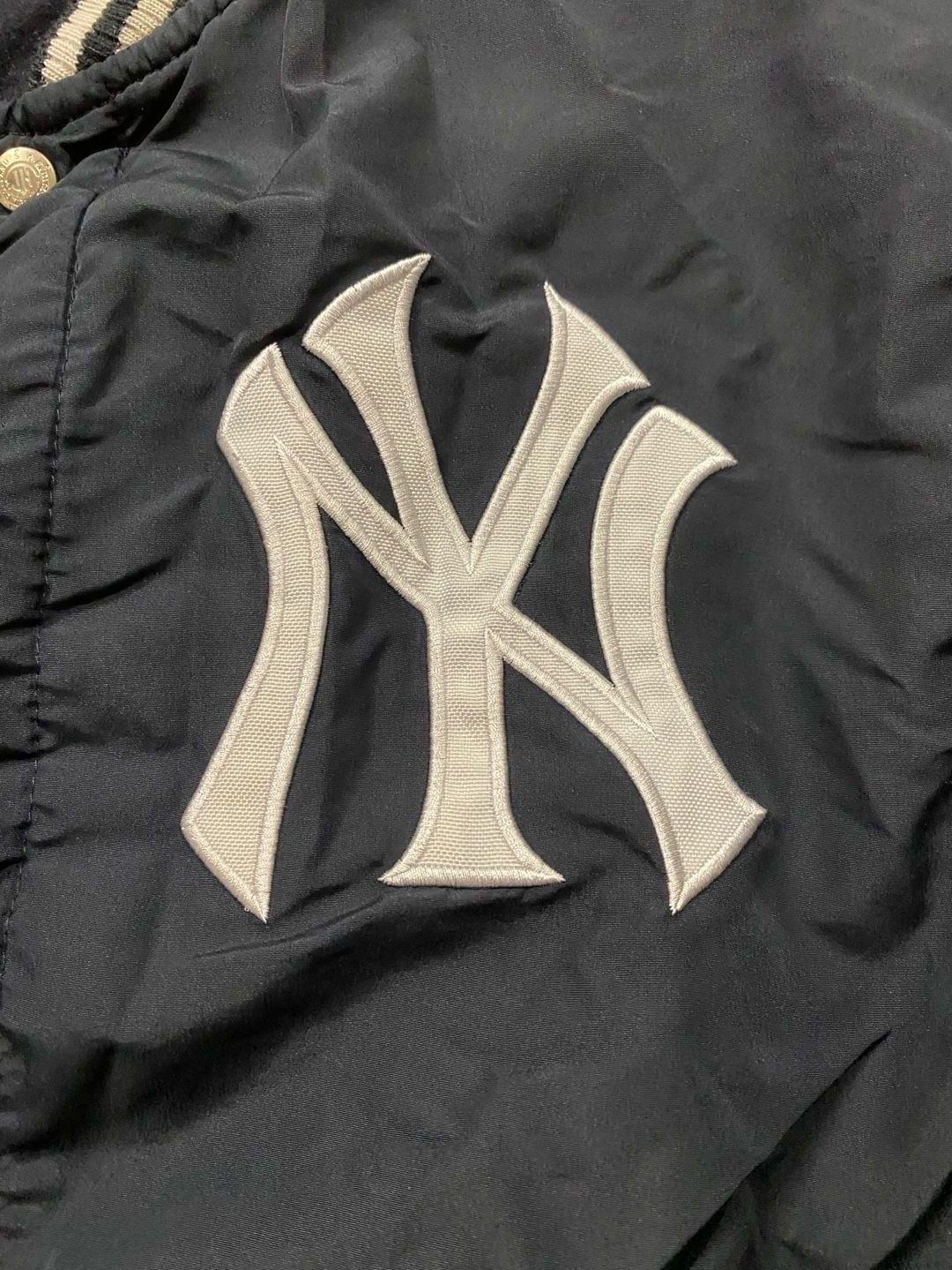 JH Design New York Yankees Reversible Varsity Jacket Navy Wool 8