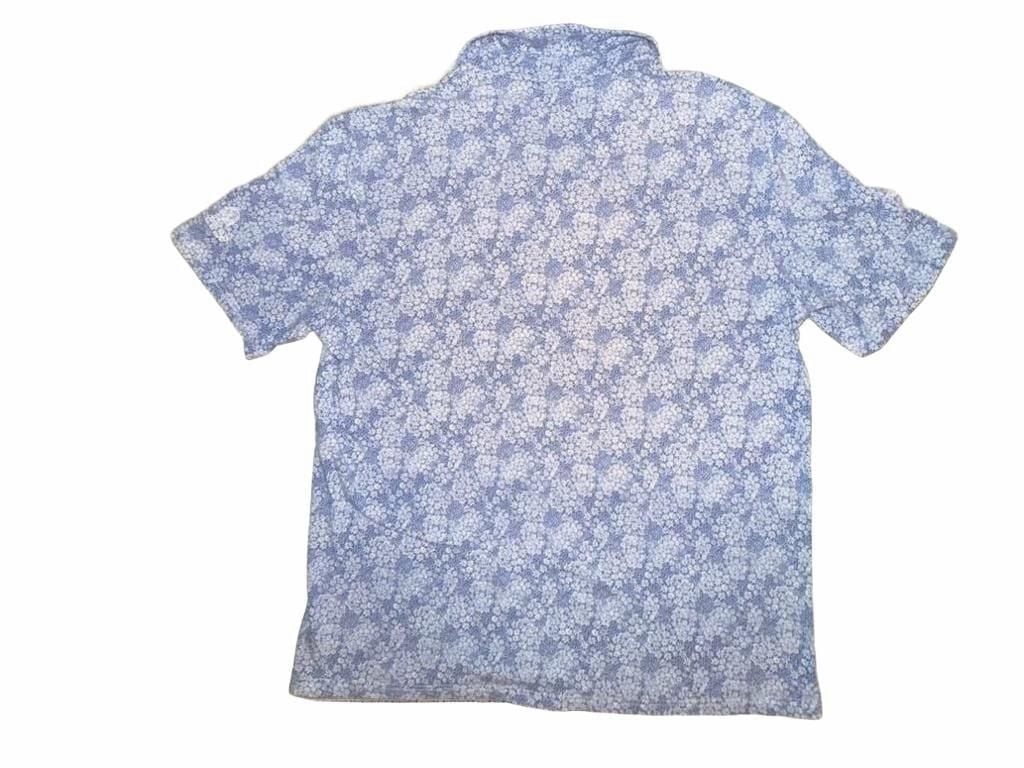 Johnnie-O Hangin' Out Floral Polo Size XL Blue White Cotton Blend 9