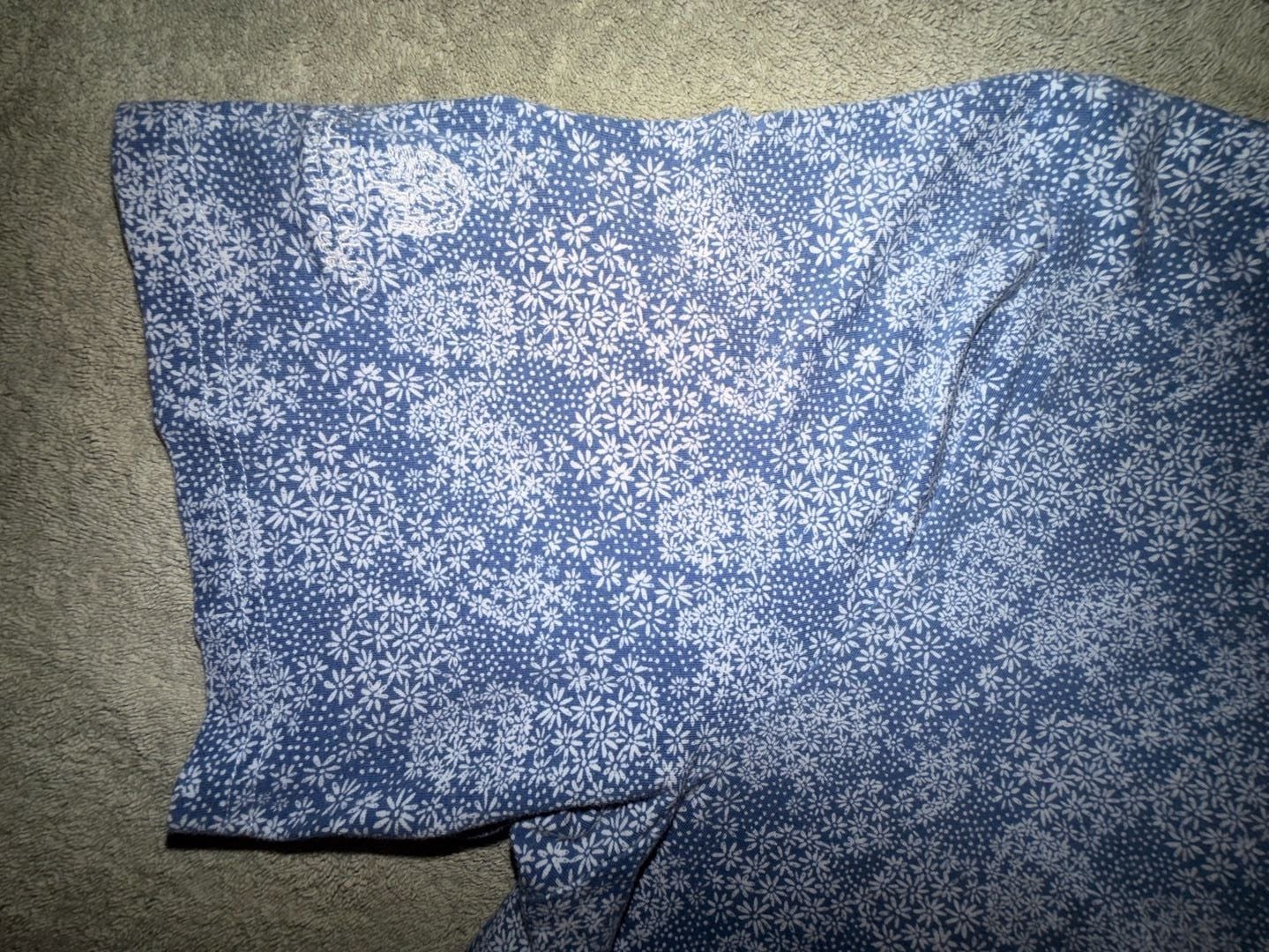 Johnnie-O Hangin' Out Floral Polo Size XL Blue White Cotton Blend 10