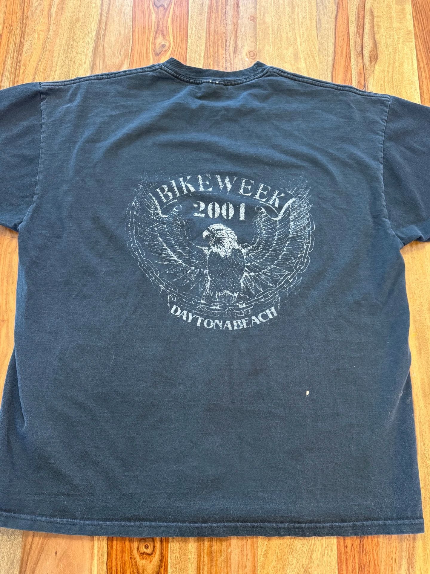 Vintage American Cycle Wear Eagle T-Shirt Black Graphic Tee Sz Lg 5