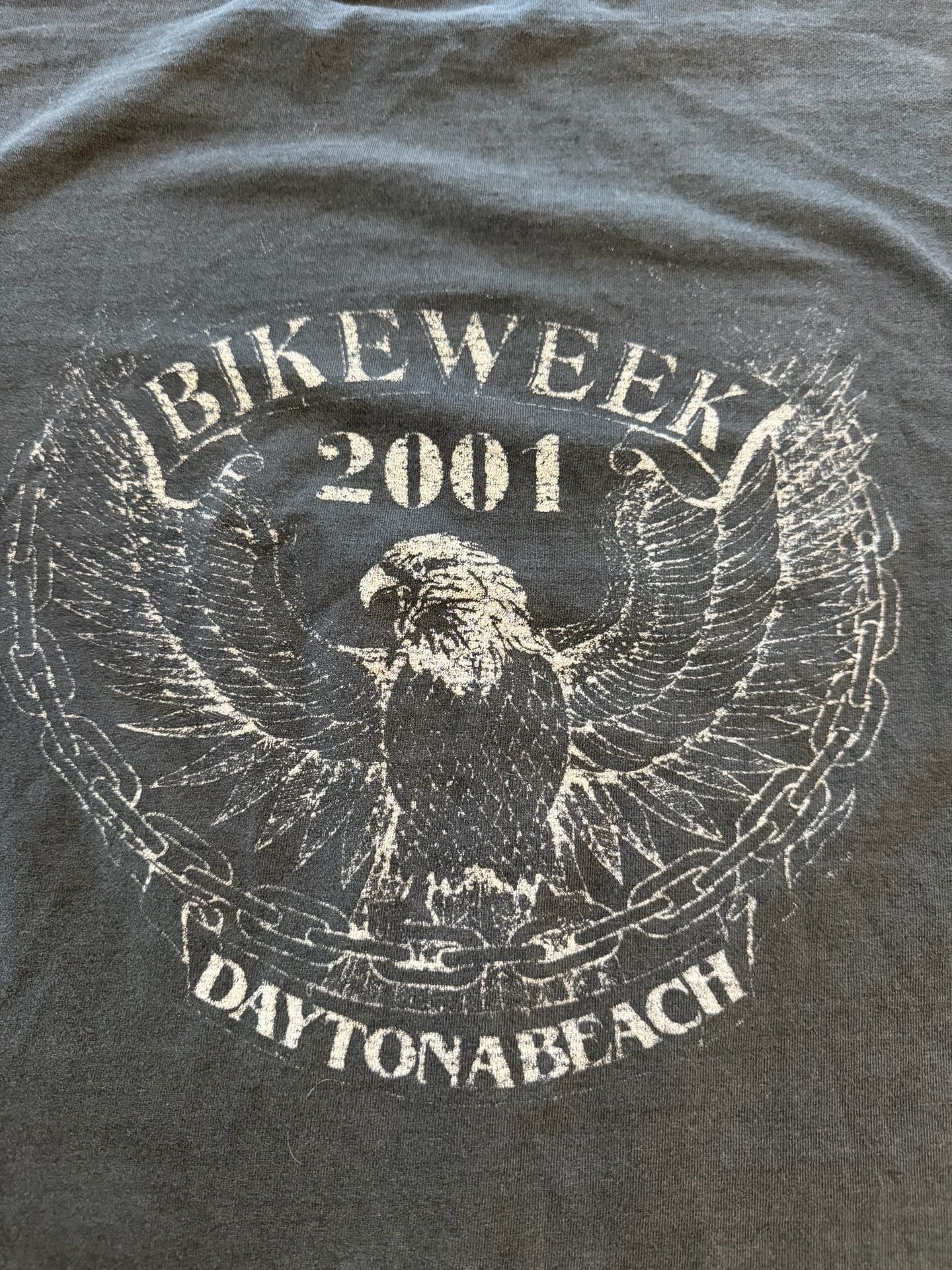 Vintage American Cycle Wear Eagle T-Shirt Black Graphic Tee Sz Lg 6