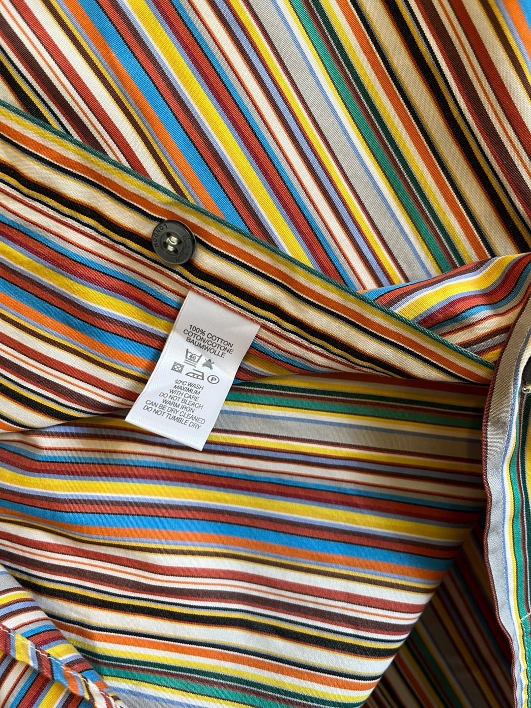 Paul Smith London Multi Stripe Long Sleeve Button Down Shirt Size 17 6