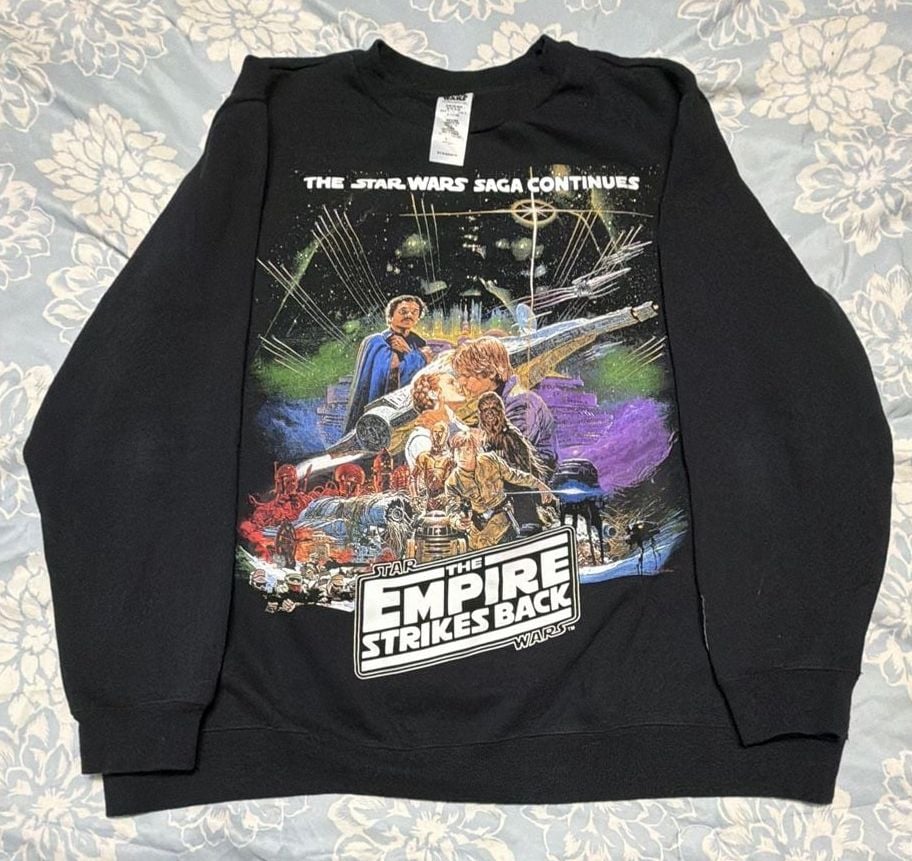 Vintage Star Wars The Empire Strikes Back Sweatshirt Size XXL Black 1