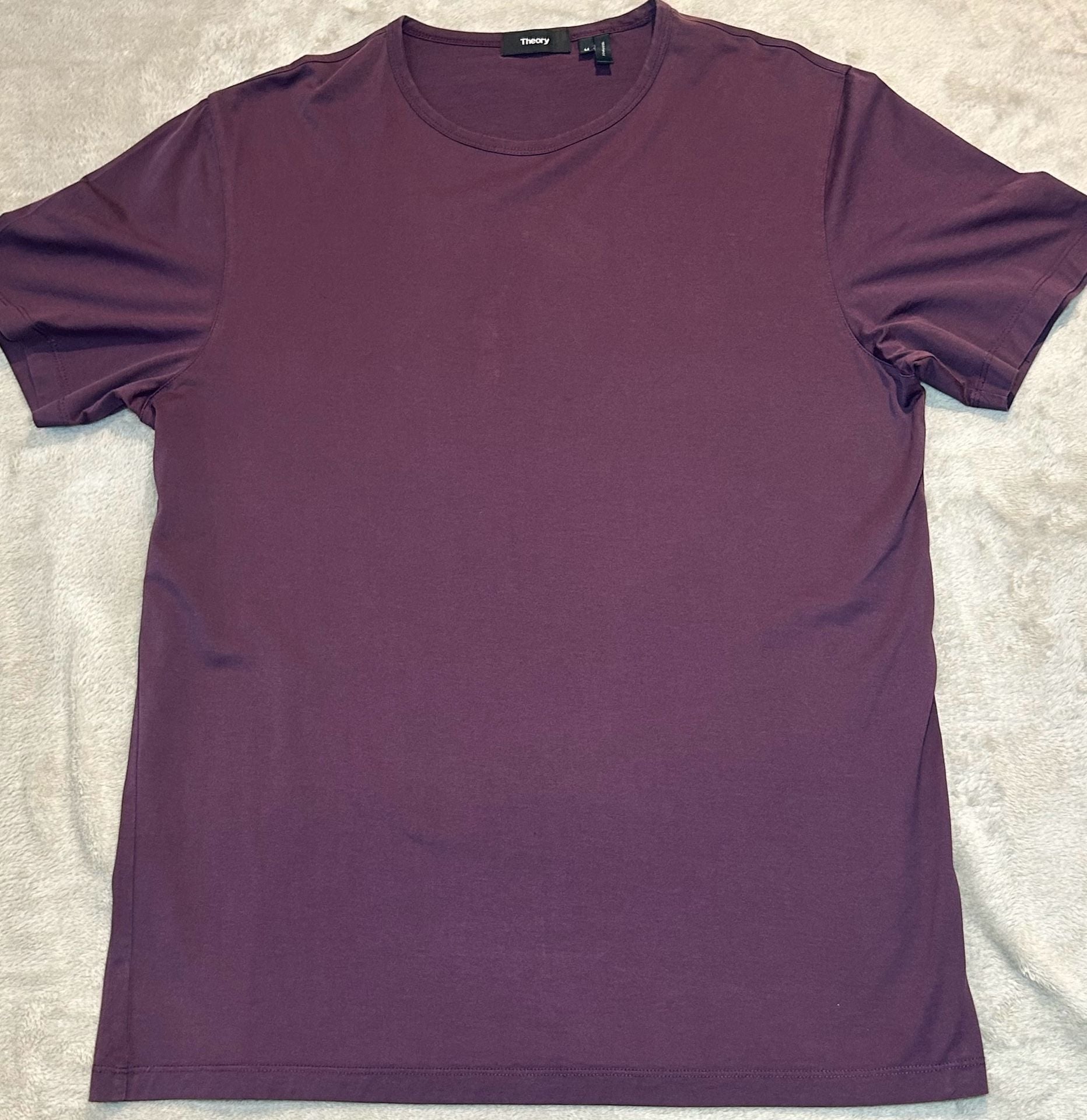 Theory Crew Neck T-Shirt Size M Purple Short Sleeve Tee 2