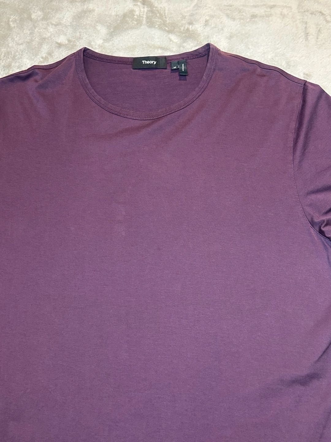 Theory Crew Neck T-Shirt Size M Purple Short Sleeve Tee 3