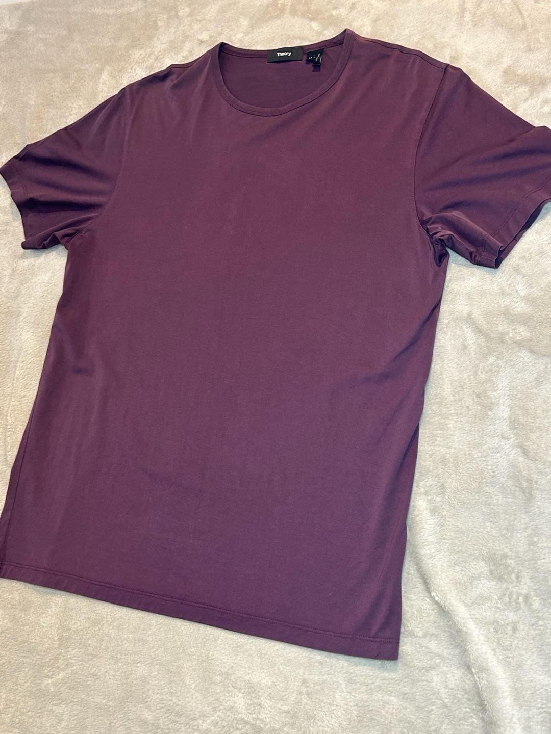 Theory Crew Neck T-Shirt Size M Purple Short Sleeve Tee 5