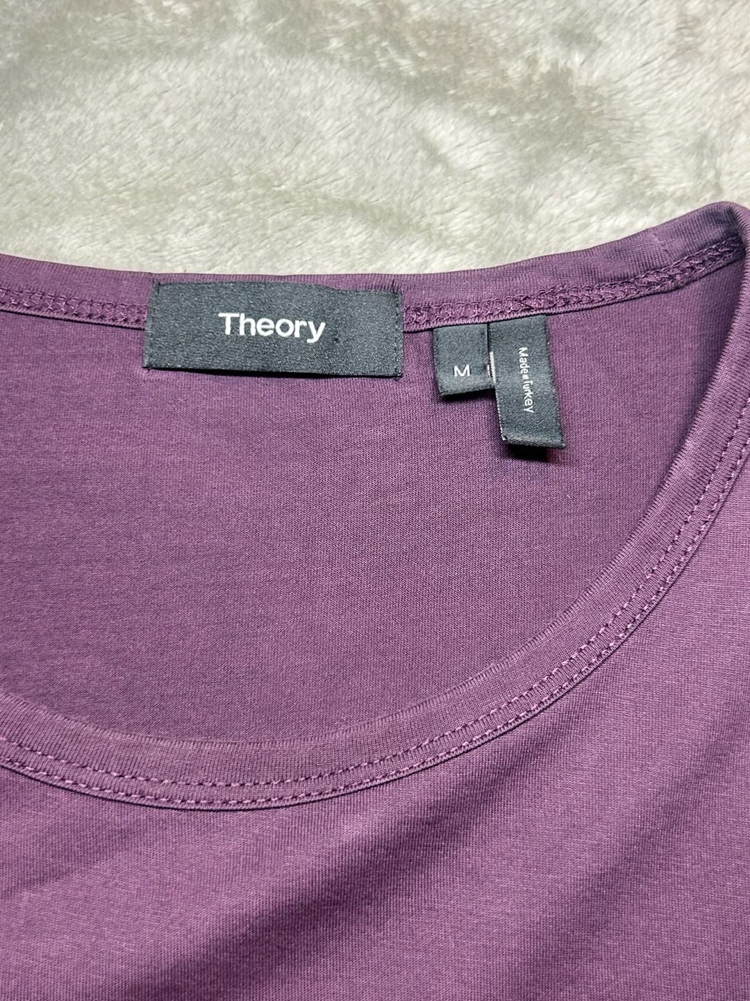 Theory Crew Neck T-Shirt Size M Purple Short Sleeve Tee 6