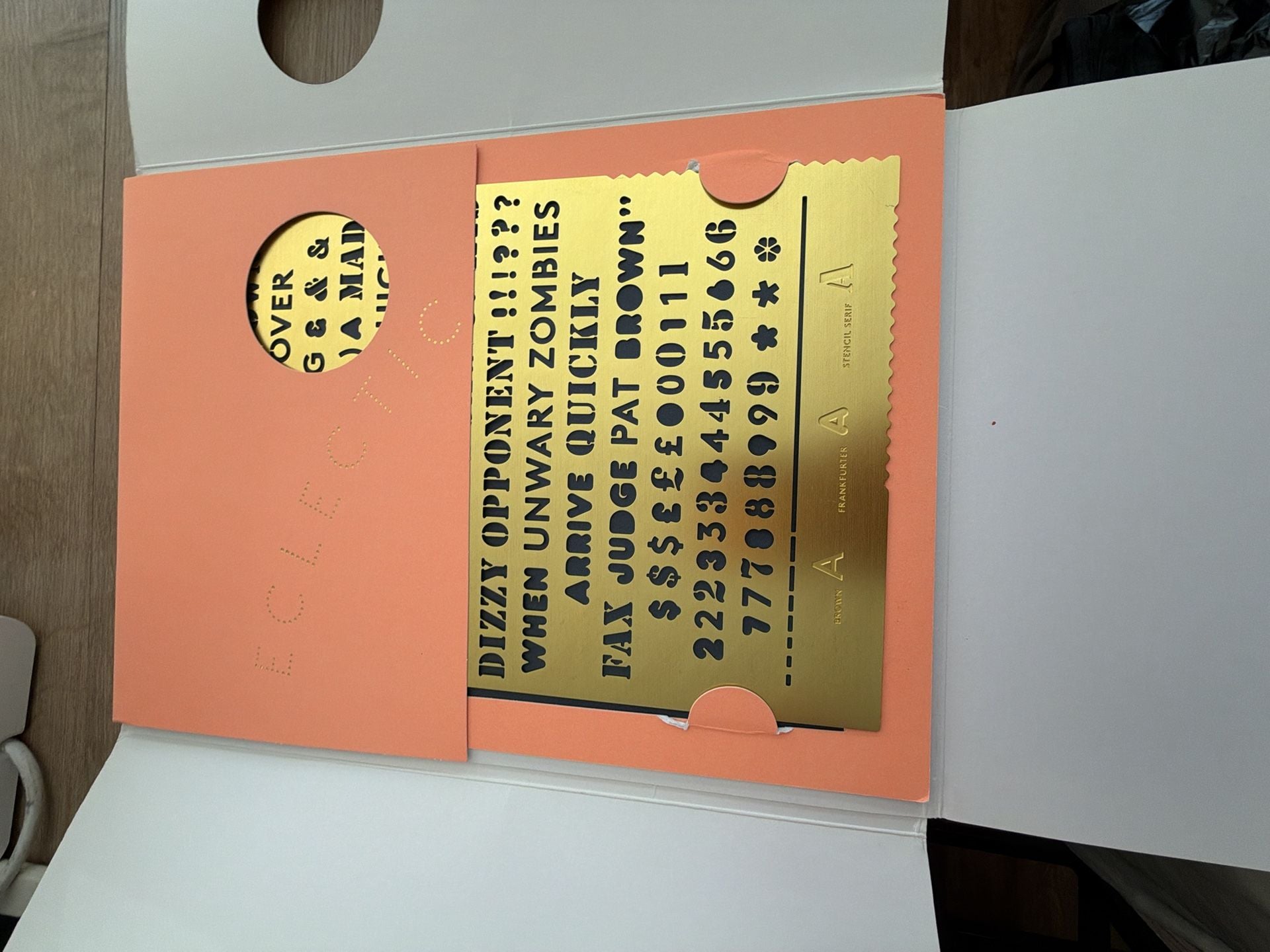 Tom Dixon Tool The Copycat Brass Etched Sheet Typography Stencil 3