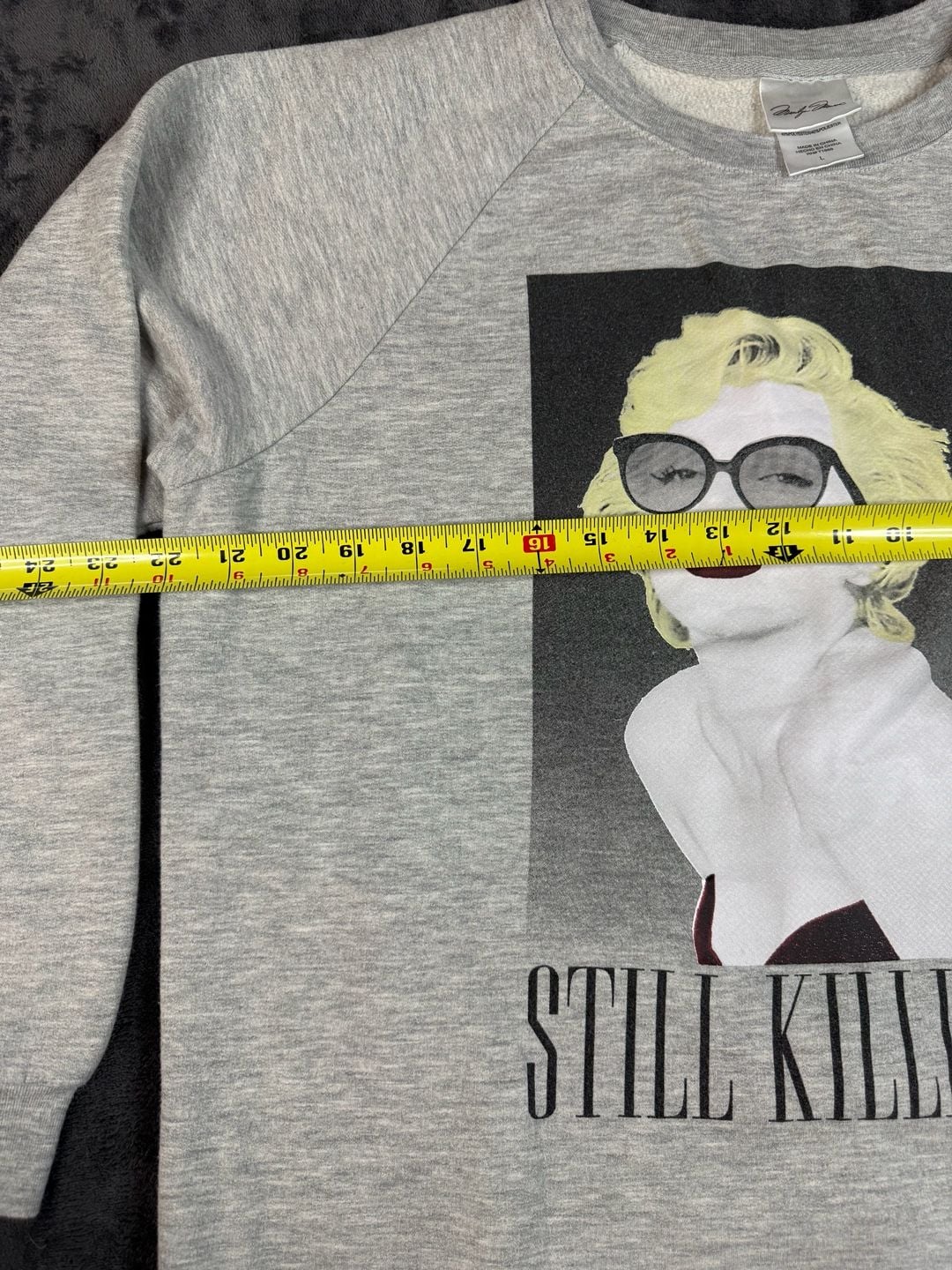 Marilyn Monroe Still Killin' It Sweatshirt Size L Gray#173 3