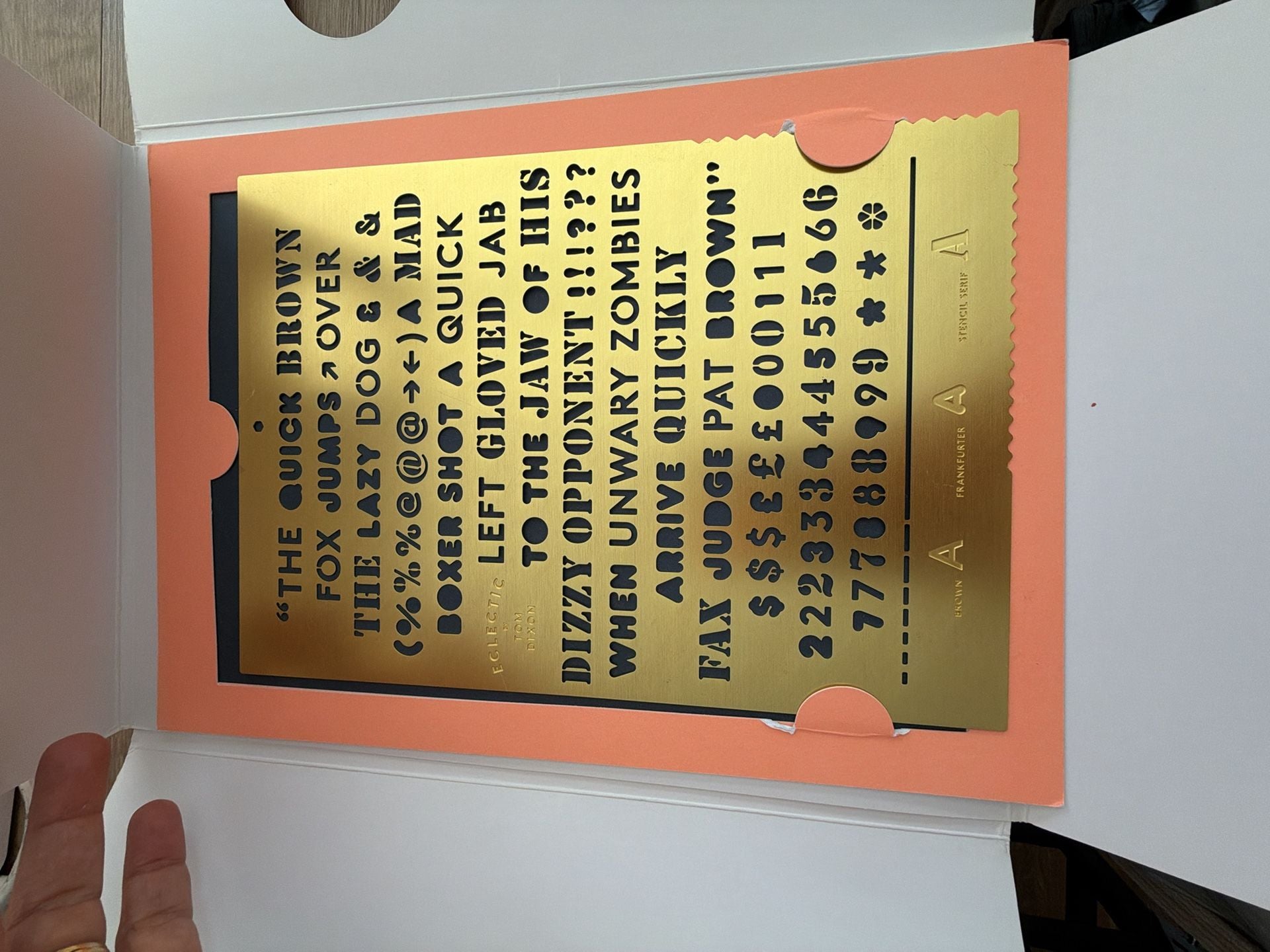 Tom Dixon Tool The Copycat Brass Etched Sheet Typography Stencil 4