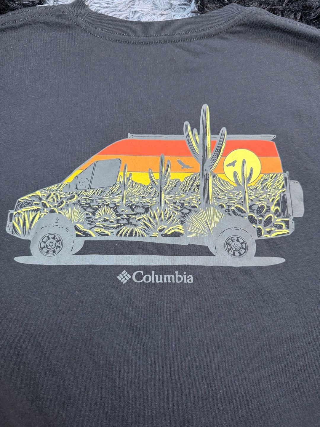 Columbia Van Life Graphic Black Long Sleeve Tee Mens  9