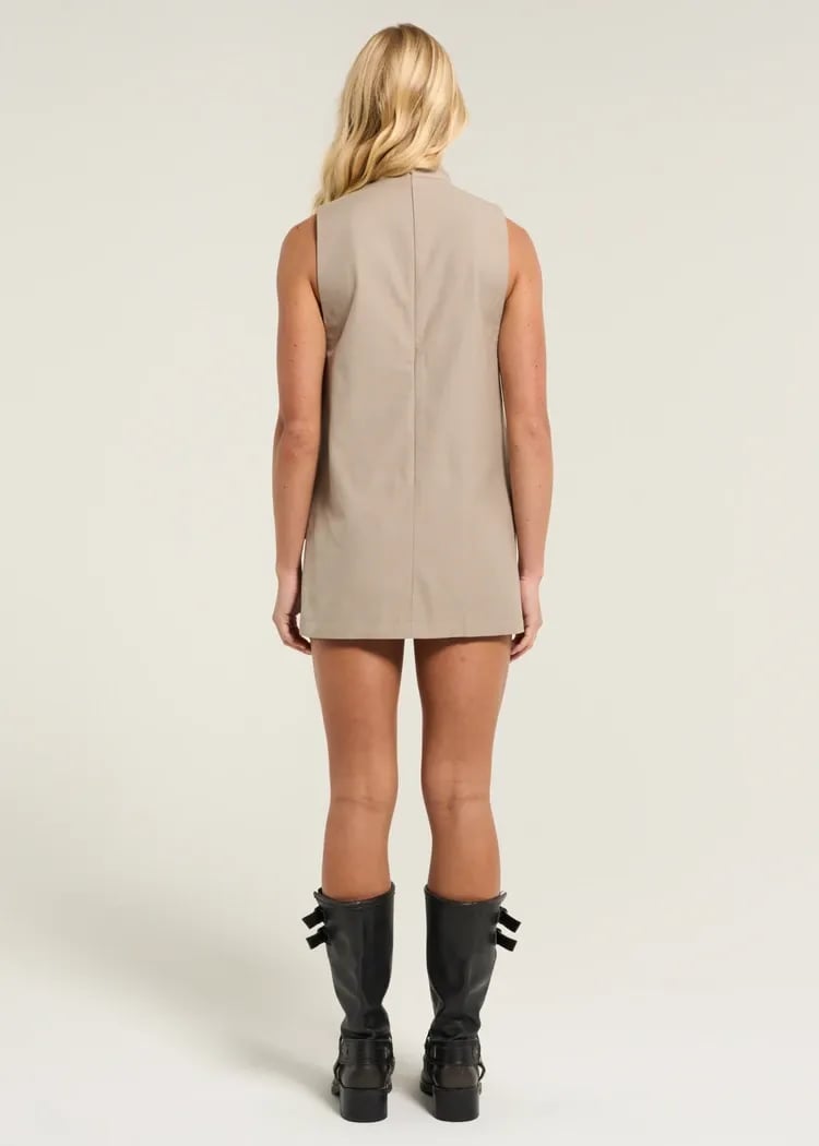 Open Yy Cargo Pocket Mini Dress Size M Beige 7