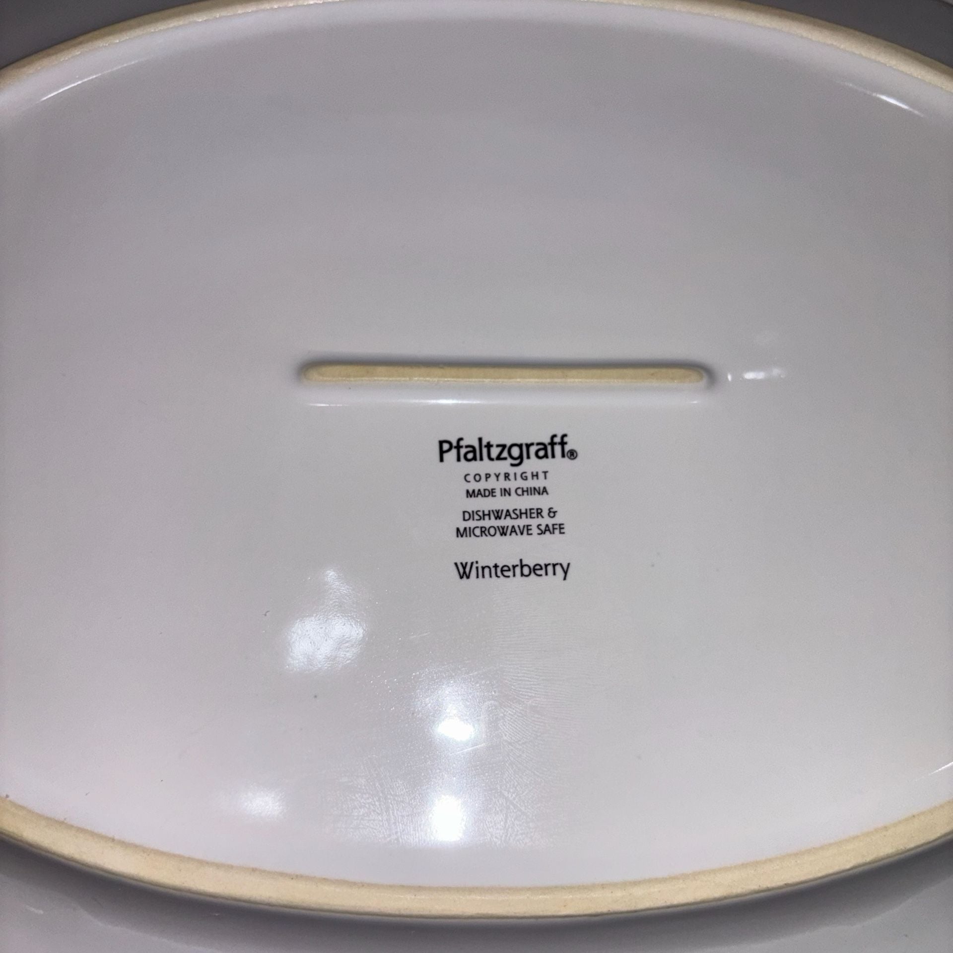 Pfaltzgraff Winterberry Oval Platter Serving Dish Christmas Holly 14” 7