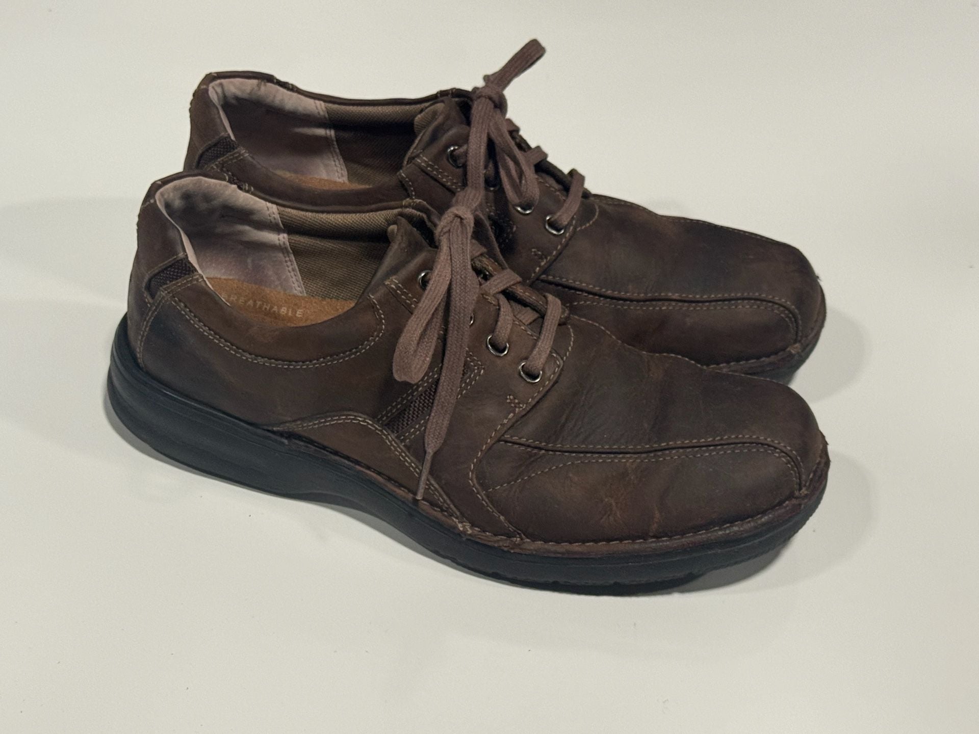 Clarks Cotrell Walk Brown Leather Oxford Shoes Size 10 2
