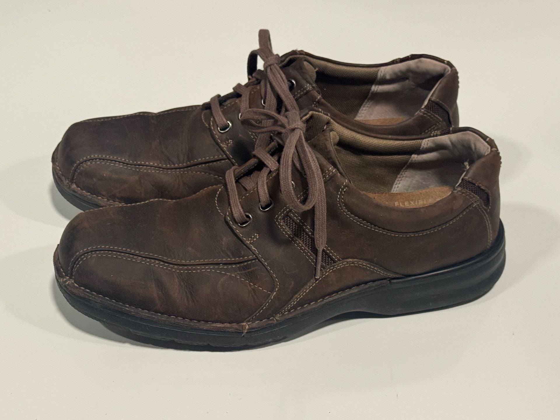 Clarks Cotrell Walk Brown Leather Oxford Shoes Size 10 5
