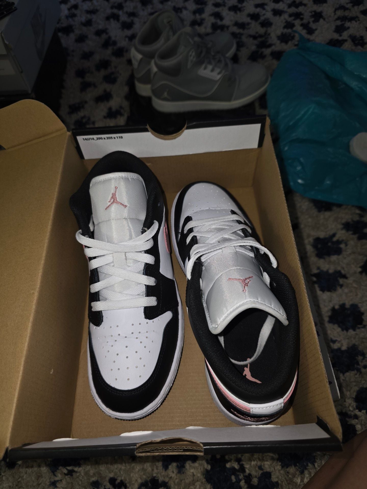 Jordan 1 Low Black White Rust Pink Sneakers 2