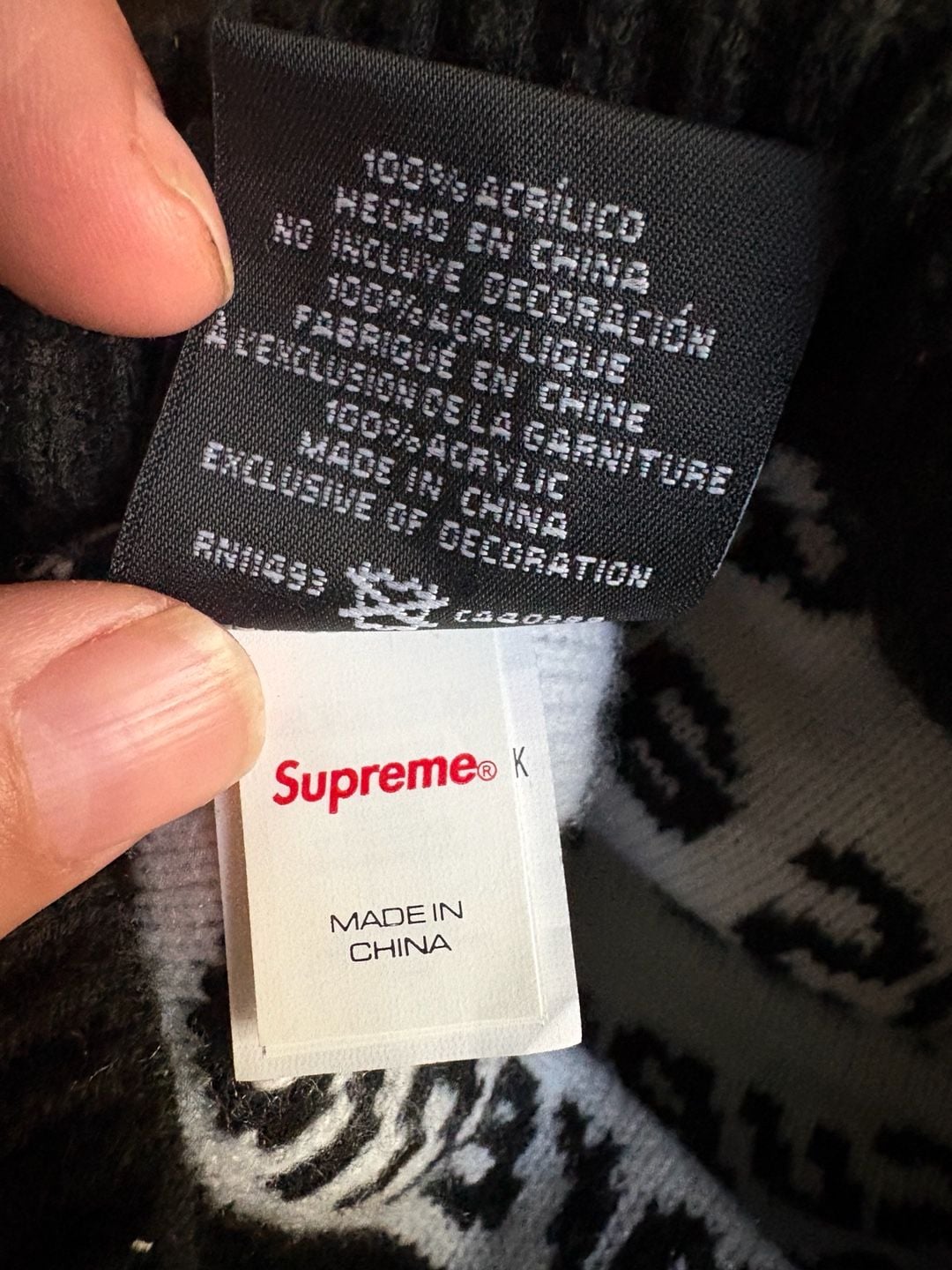 Supreme x New Era Repeat Balaclava Black Ski Mask 7
