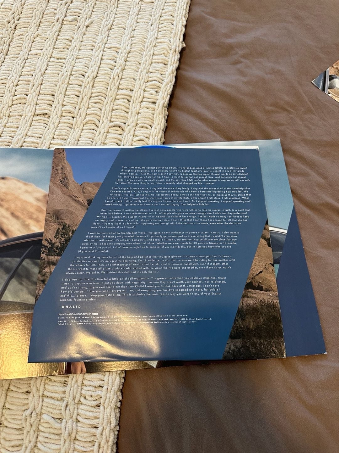 Khalid American Teen Blue Vinyl Limited Edition 2-LP Double Album Set 8
