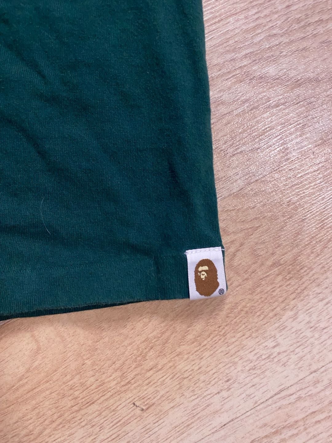 A Bathing Ape College Tee Size L Green Ape Head Graphic T-Shirt 4