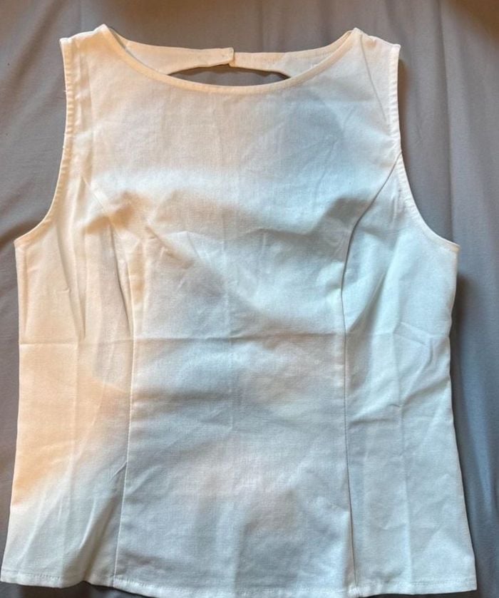 Princess Polly Lilitina Top White Open Back Tie 5