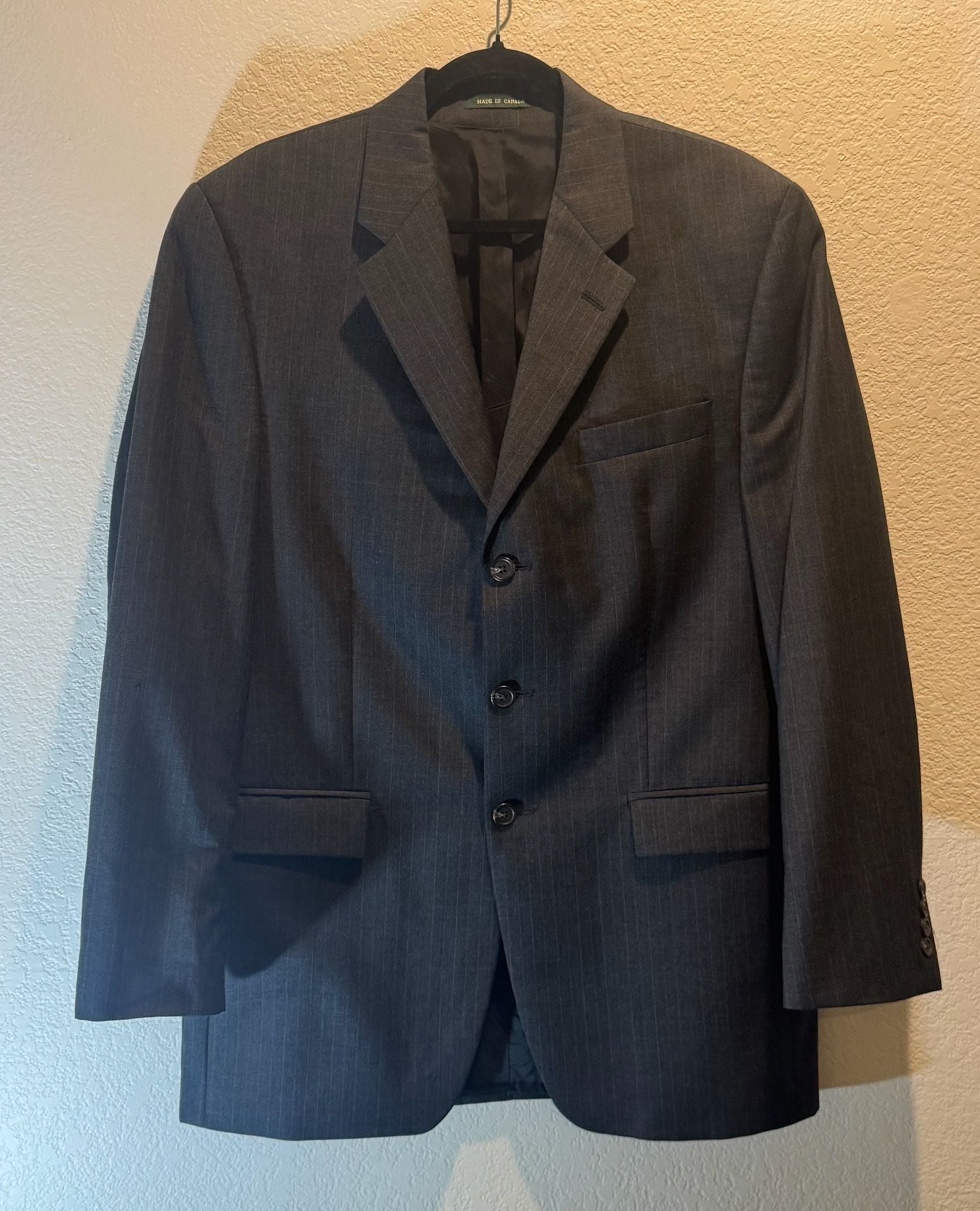Ralph Lauren Green Label Wool Pinstripe Sport Coat Suit Jacket Blazer Gray 40L 2