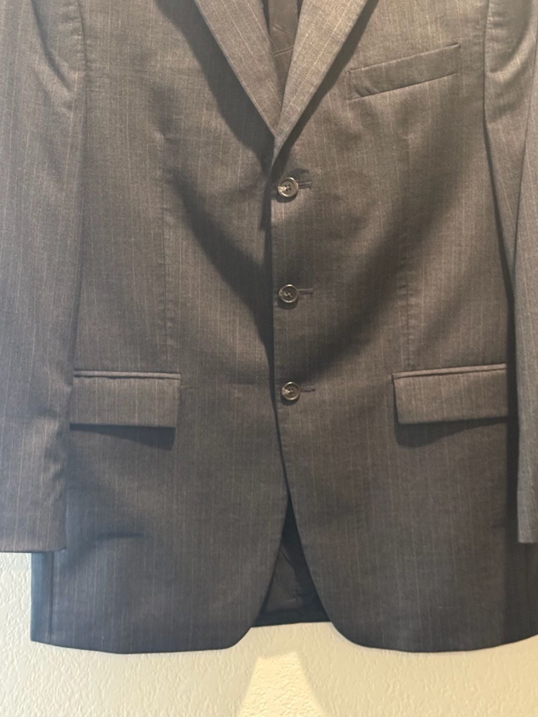 Ralph Lauren Green Label Wool Pinstripe Sport Coat Suit Jacket Blazer Gray 40L 4