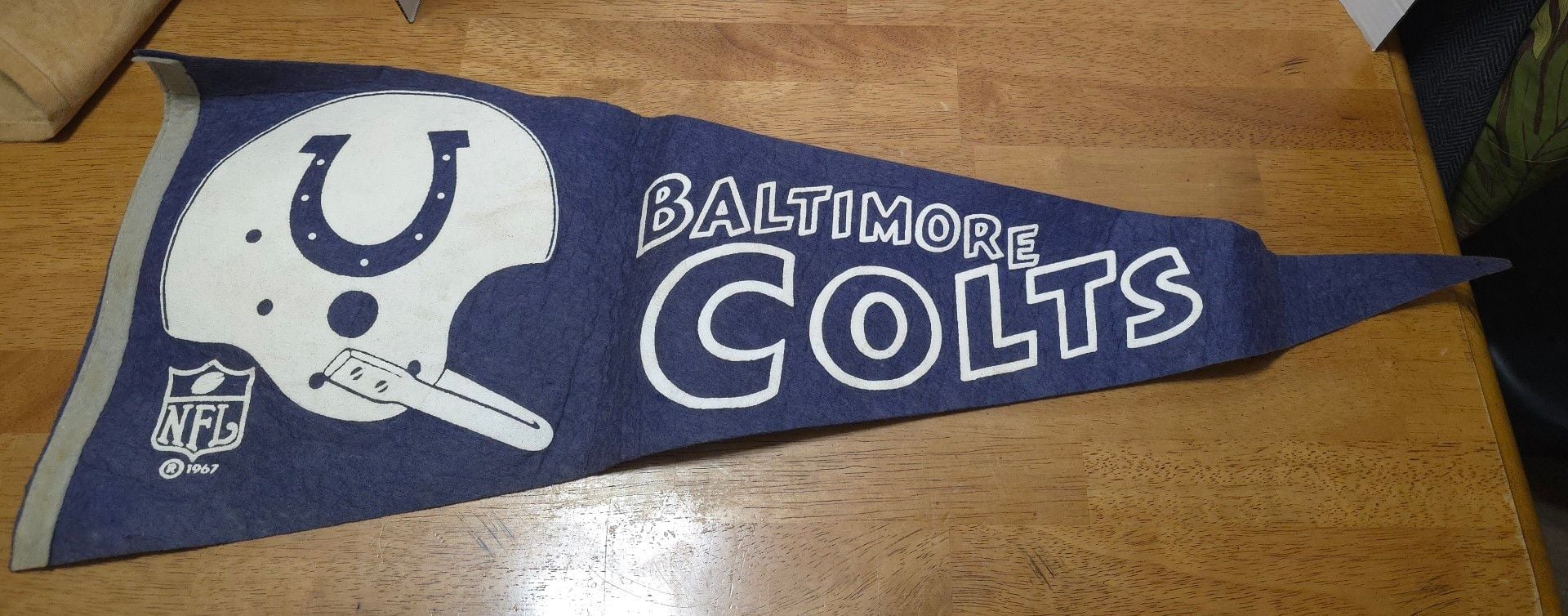 Vintage 1967 Baltimore Colts NFL Felt Pennant 1