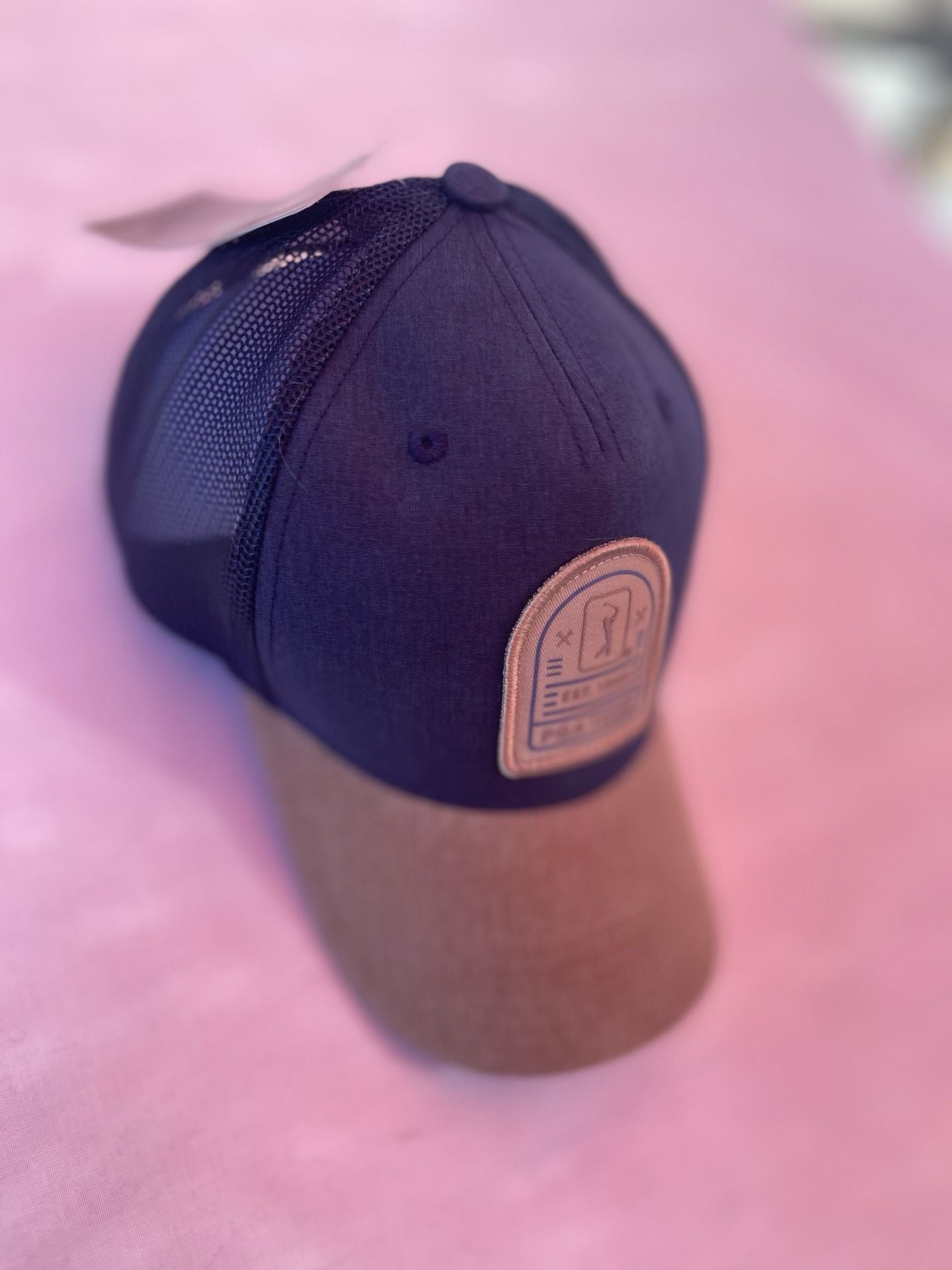 PGA Tour Trucker Hat Blue Brown Mesh Patch Est. 1968 4