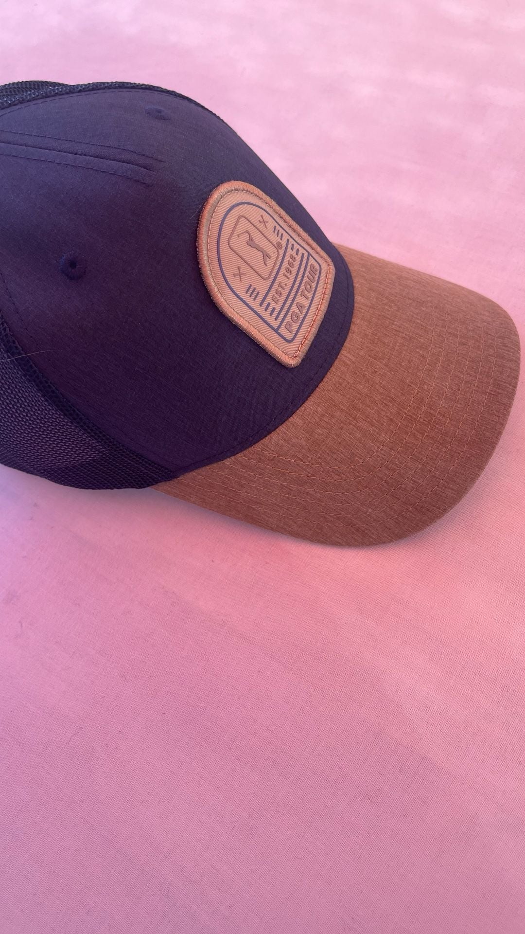 PGA Tour Trucker Hat Blue Brown Mesh Patch Est. 1968 7