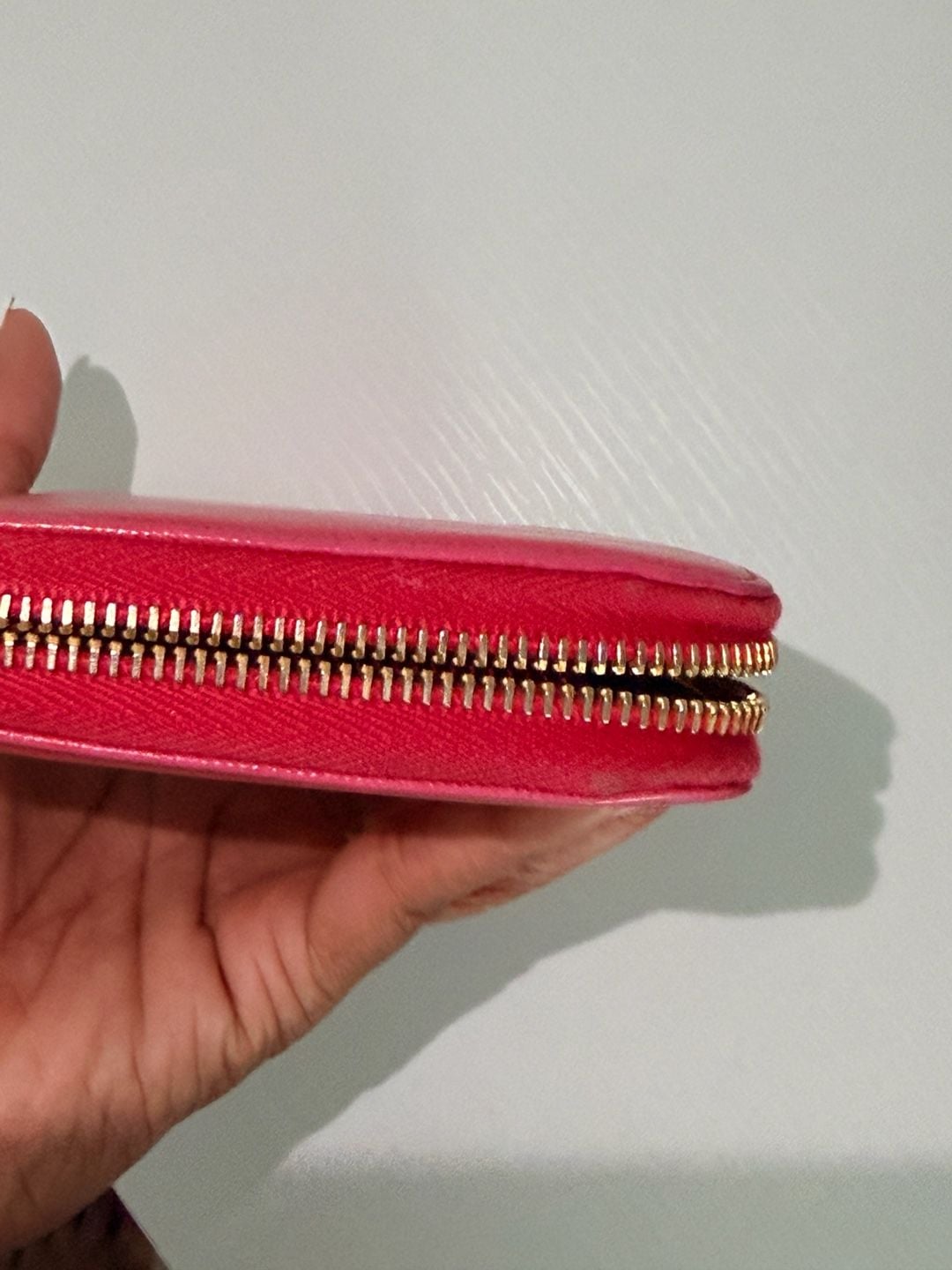Prada Saffiano Metal Zip Around Continental Wallet Pink Leather 3