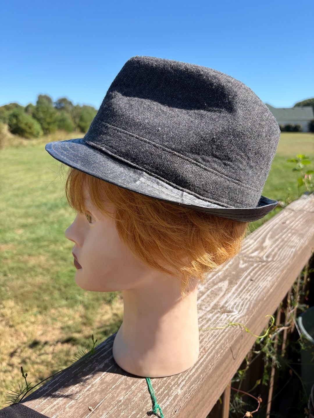 Fedora Hat Size Sm/Med Gray Polyester Trilby 2